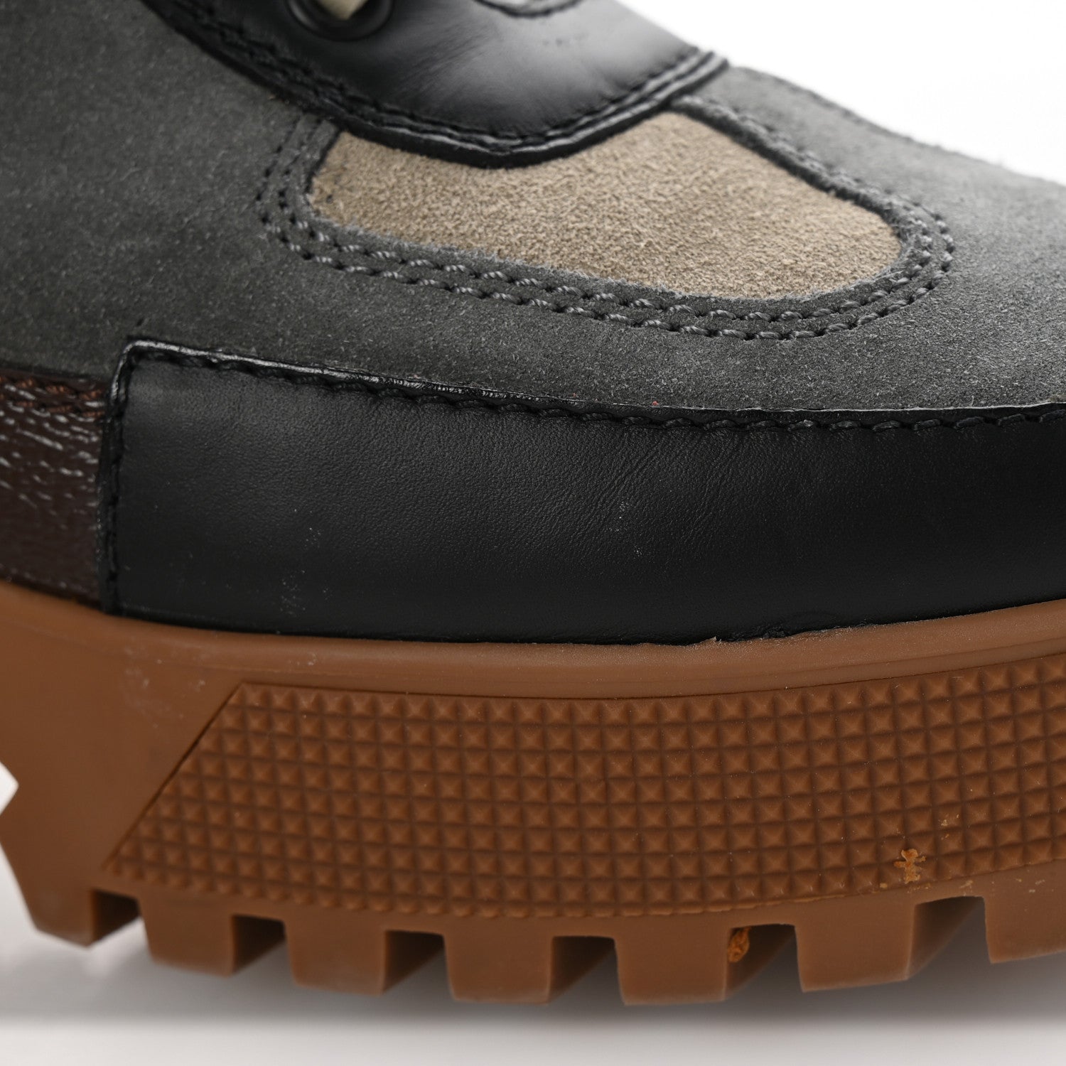 Louis Vuitton Suede Calfskin Monogram Laureate Platform Desert Boots 37.5 Grey 12 of 12