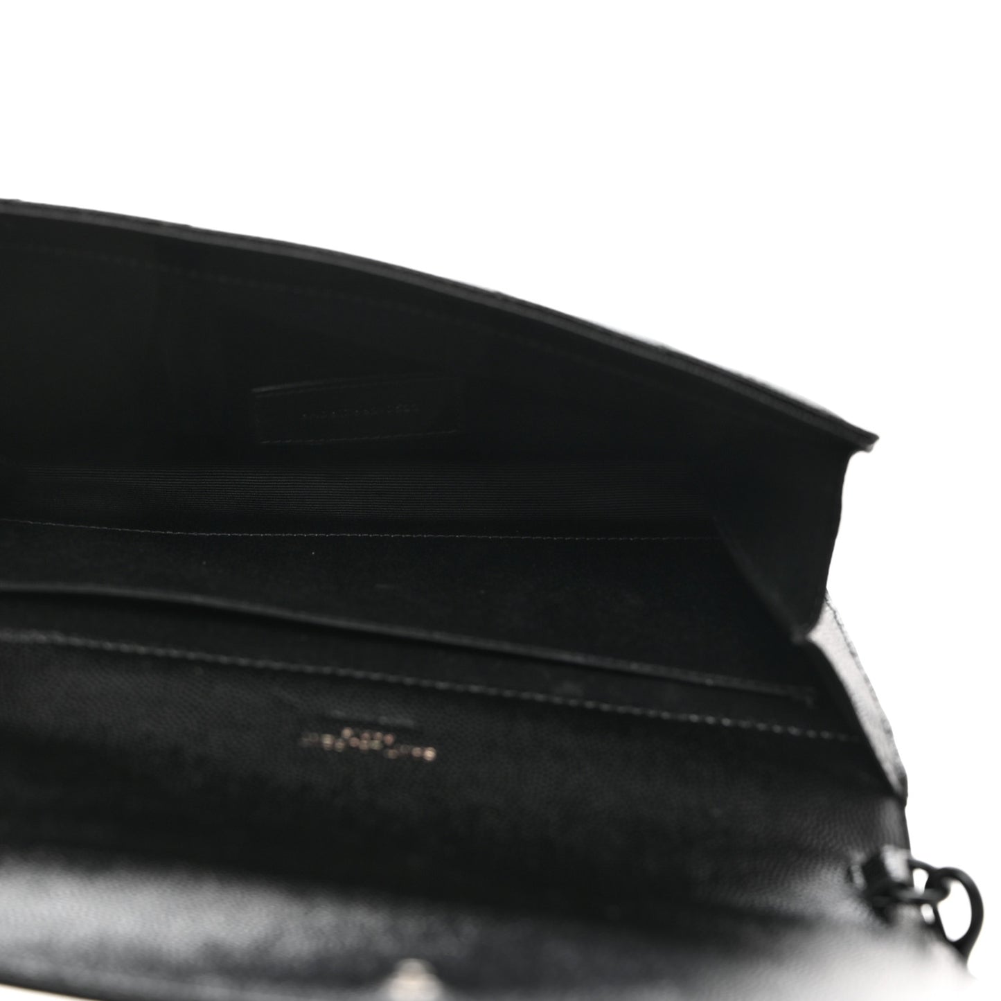 Grain De Poudre Matelasse Chevron Monogram Monochrome Envelope Clutch Black