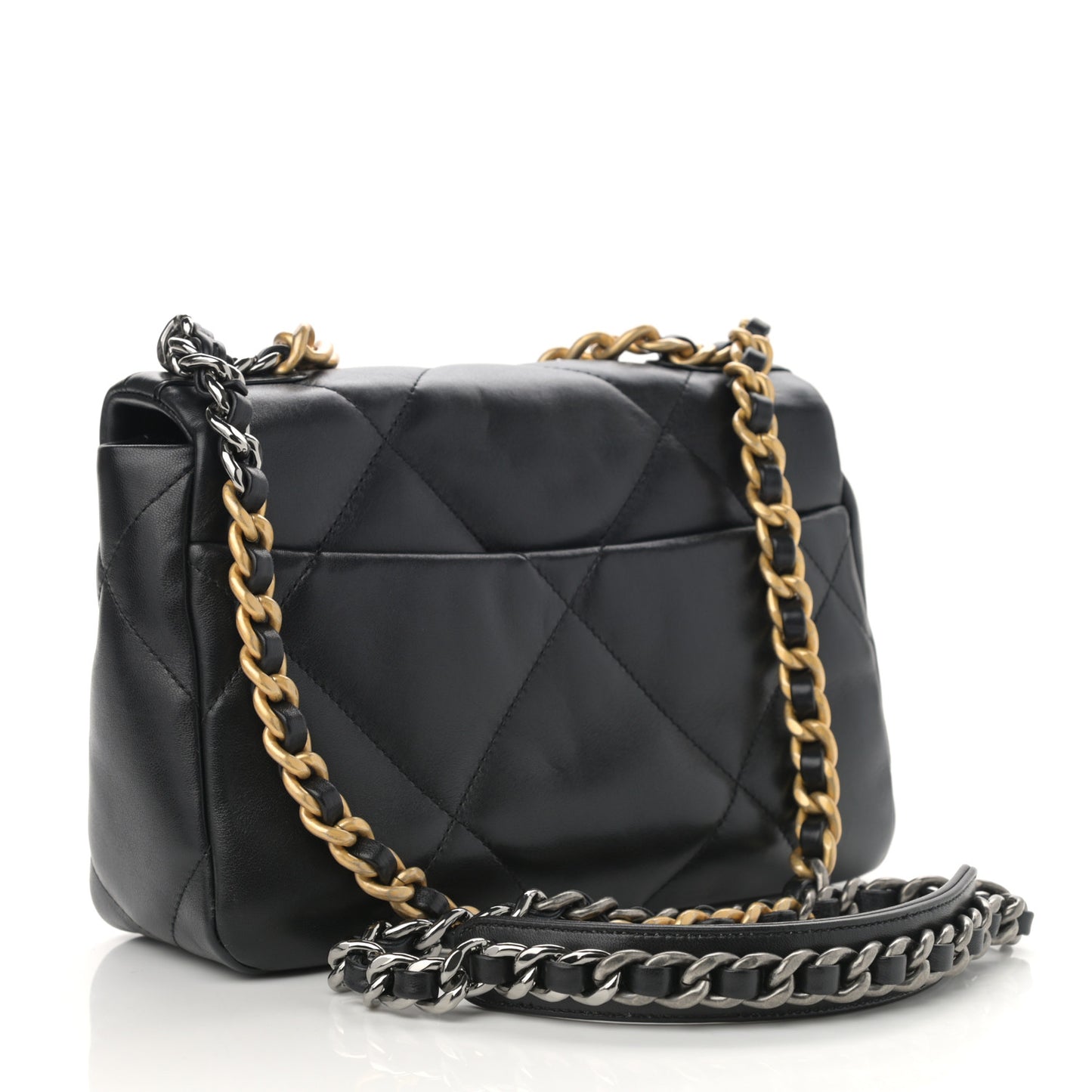 Lambskin Quilted Medium Chanel 19 Flap Black
