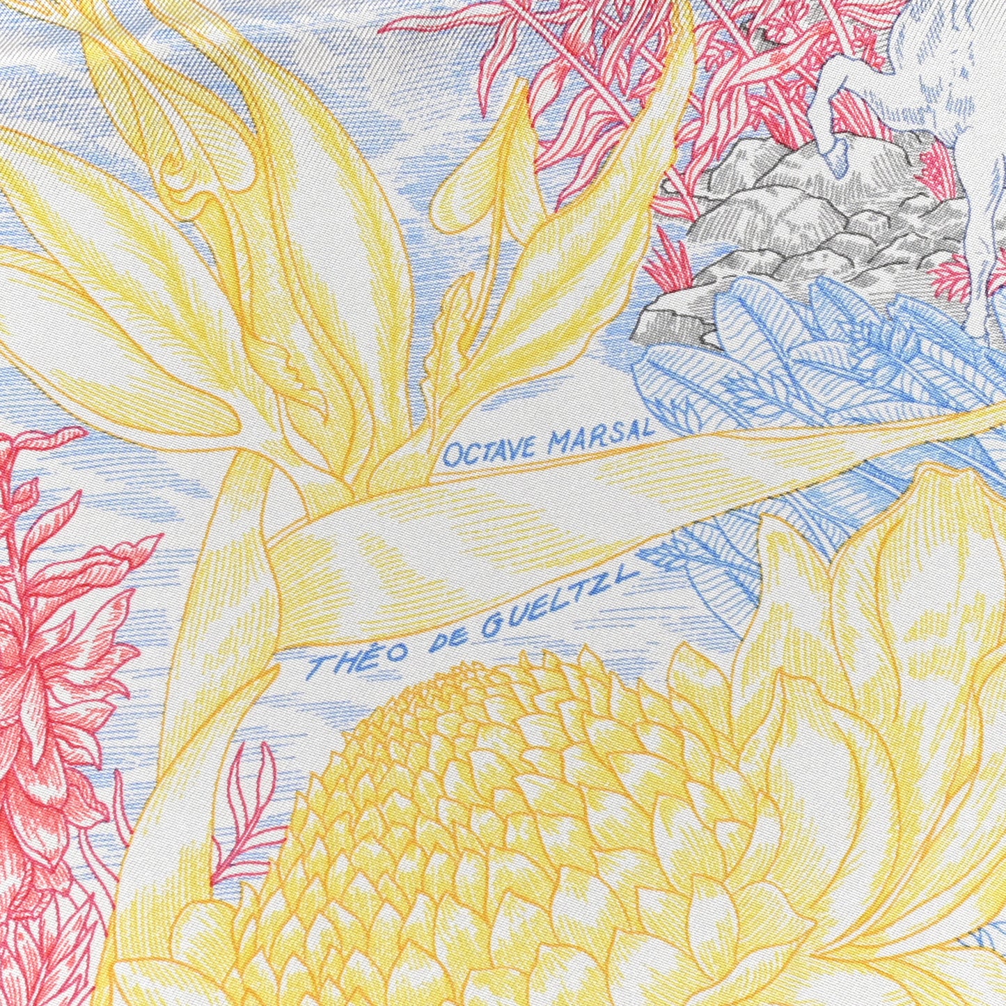 Silk Faubourg Tropical Scarf 90 Pierre Rose Multicolor