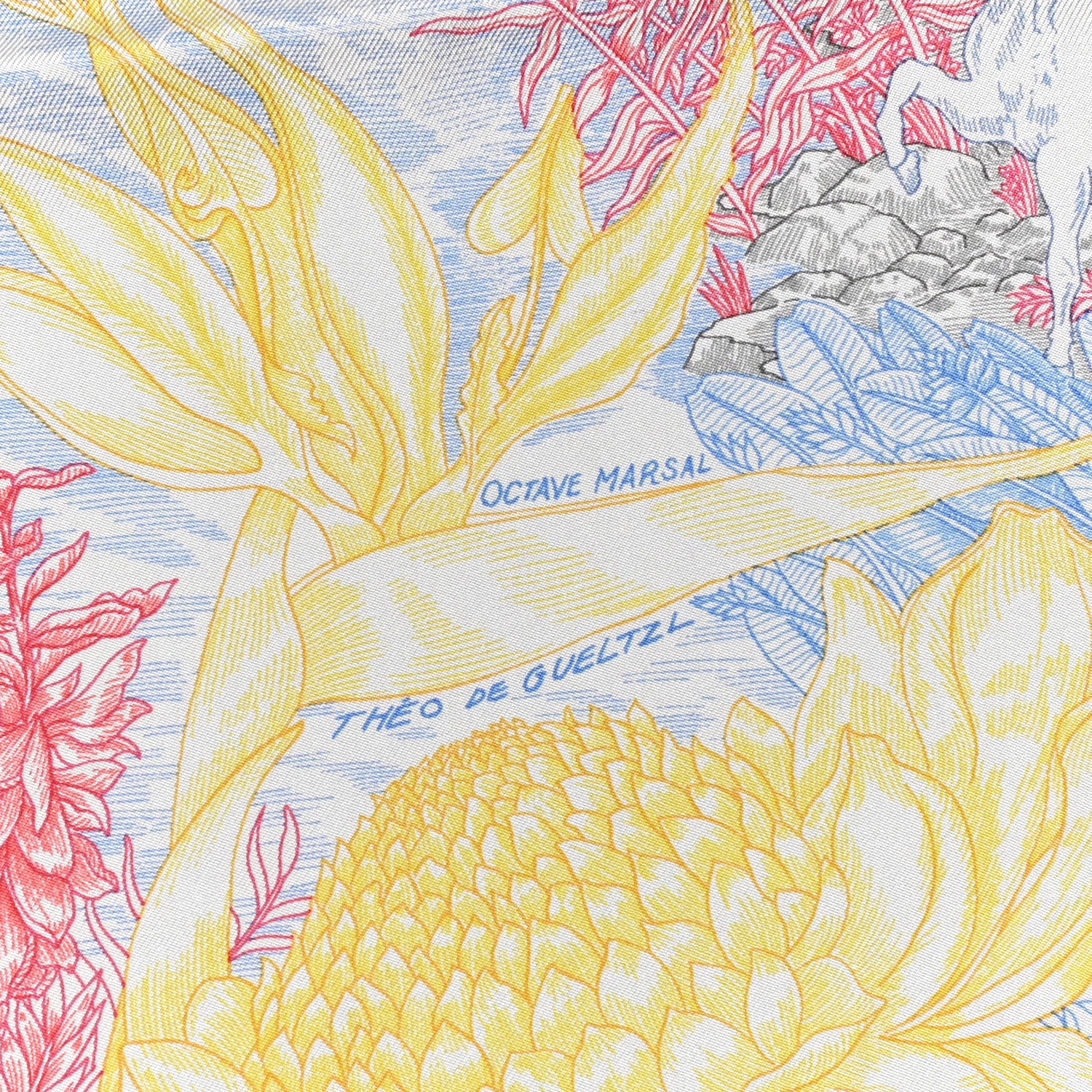 Hermes Silk Faubourg Tropical Scarf 90 Pierre Rose Multicolor 3 of 6