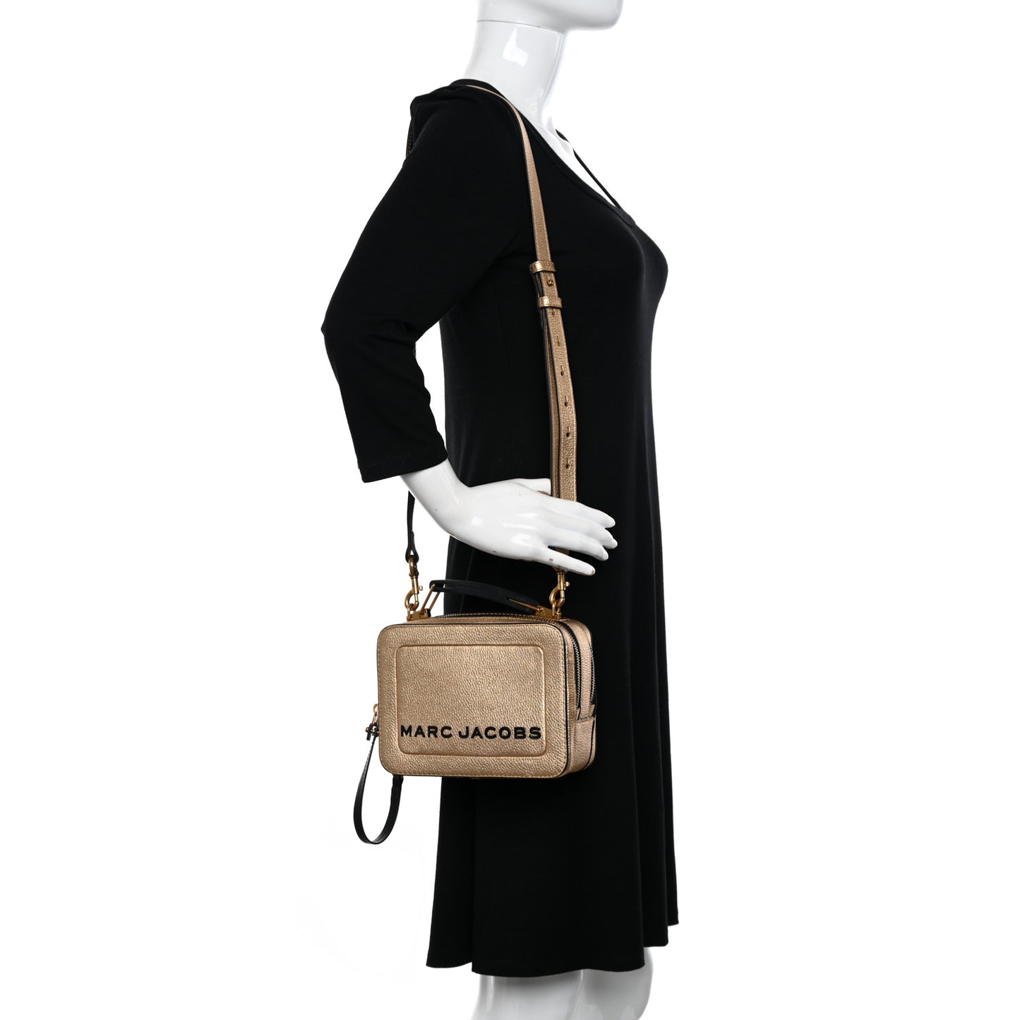 Metallic Calfskin The Box 20 Crossbody Gold