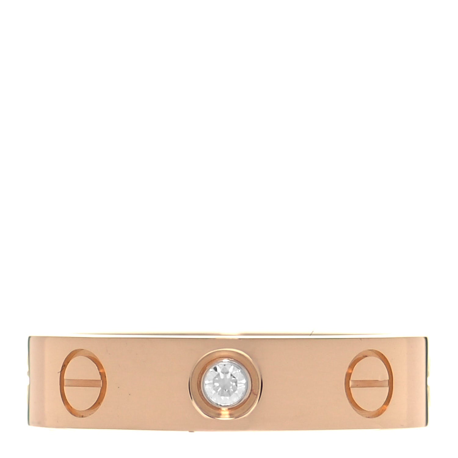 Cartier 18K Pink Gold Diamond 4mm LOVE Wedding Band Ring 45 3.25 1 of 5