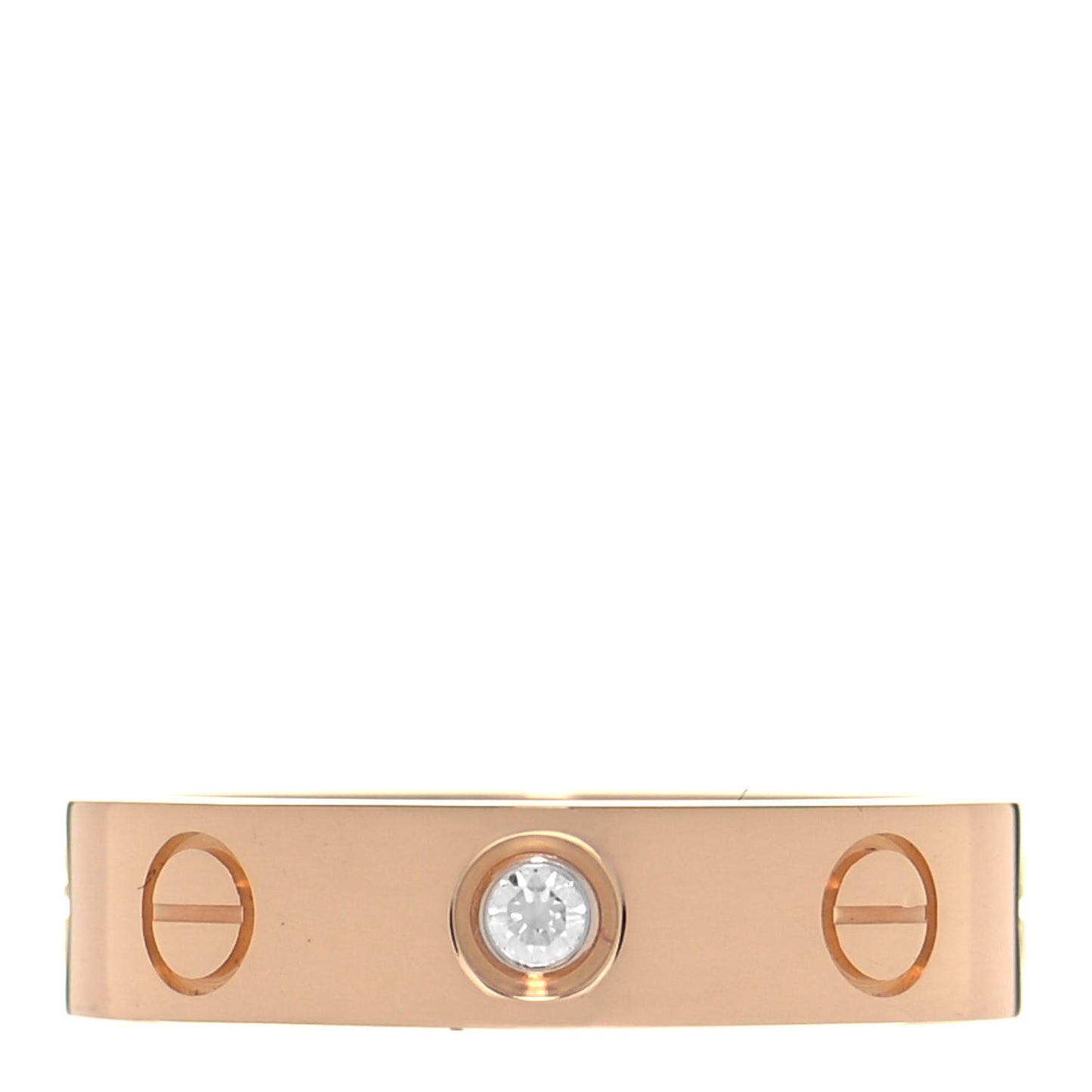 18K Pink Gold Diamond 4mm LOVE Wedding Band Ring 45 3.25