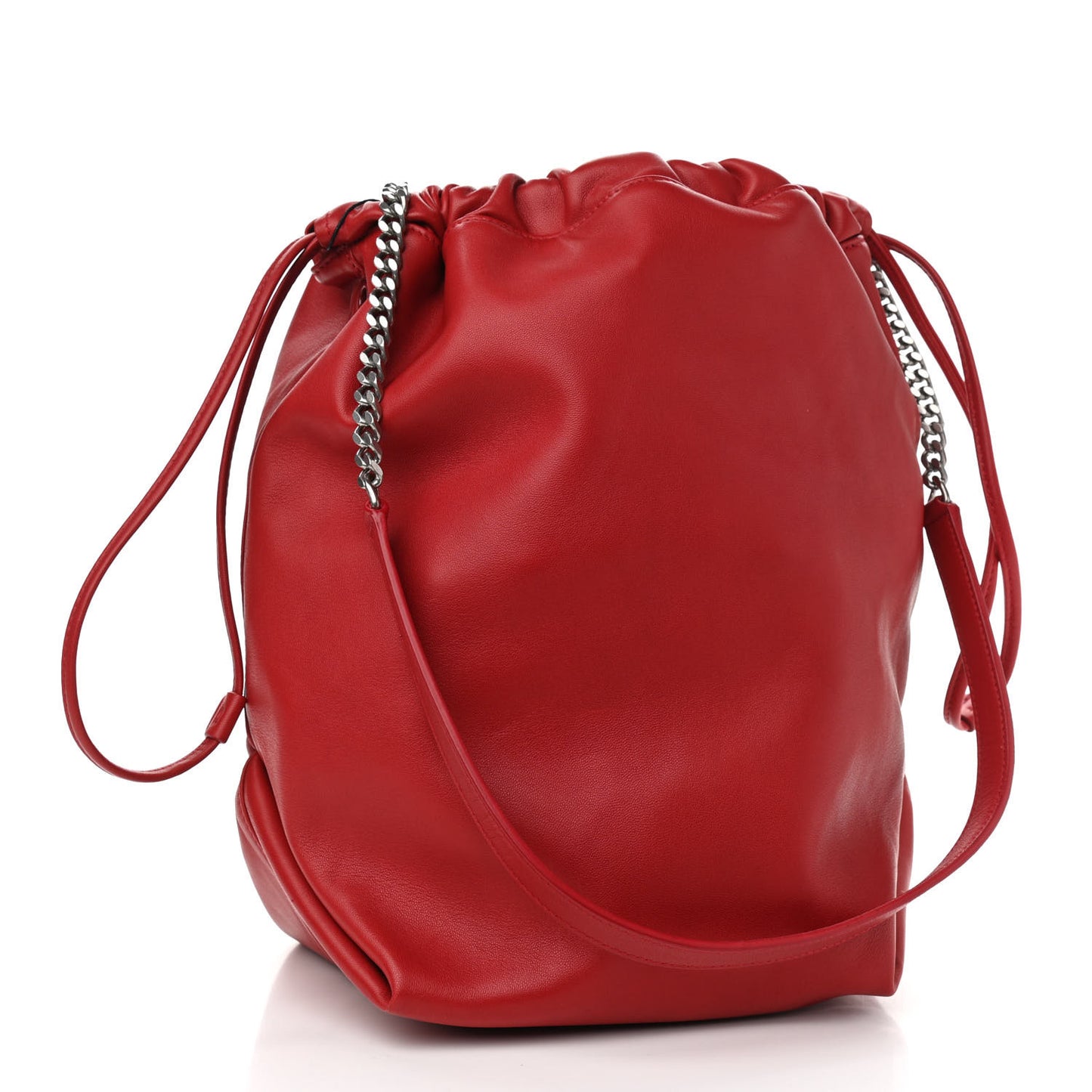 Lambskin Teddy Drawstring Bag Eros Red