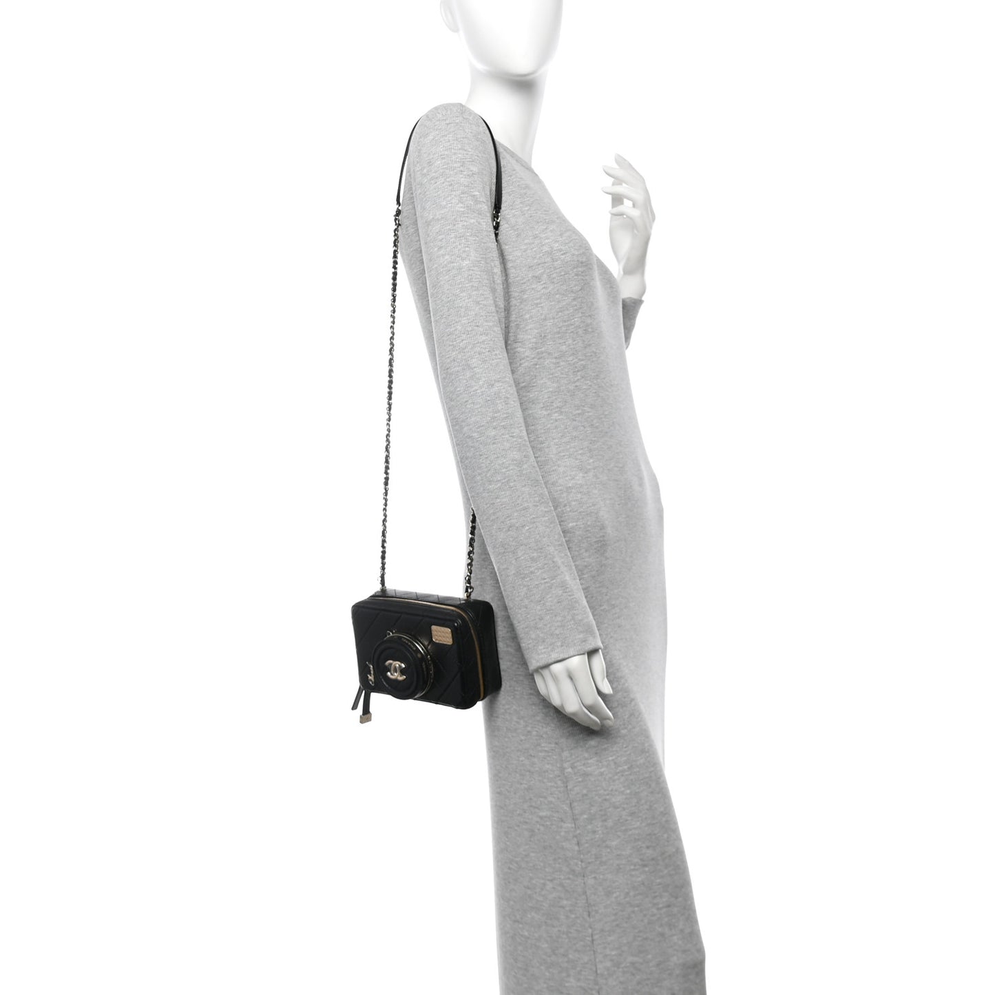 Lambskin Quilted Coco Click Bag Black