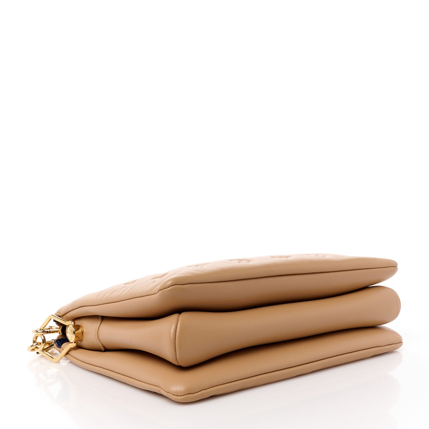 Lambskin Embossed Monogram Coussin PM Camel