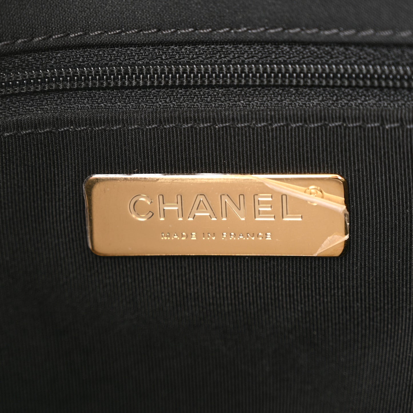 Fabric Printed Medium Chanel 19 Flap Black Ecru