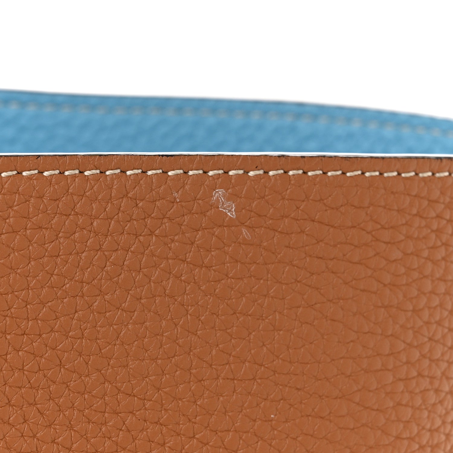 Moynat Taurillon Gex Calfskin Duo Vertical Reversible Tote Cannelle Azur 17 of 17