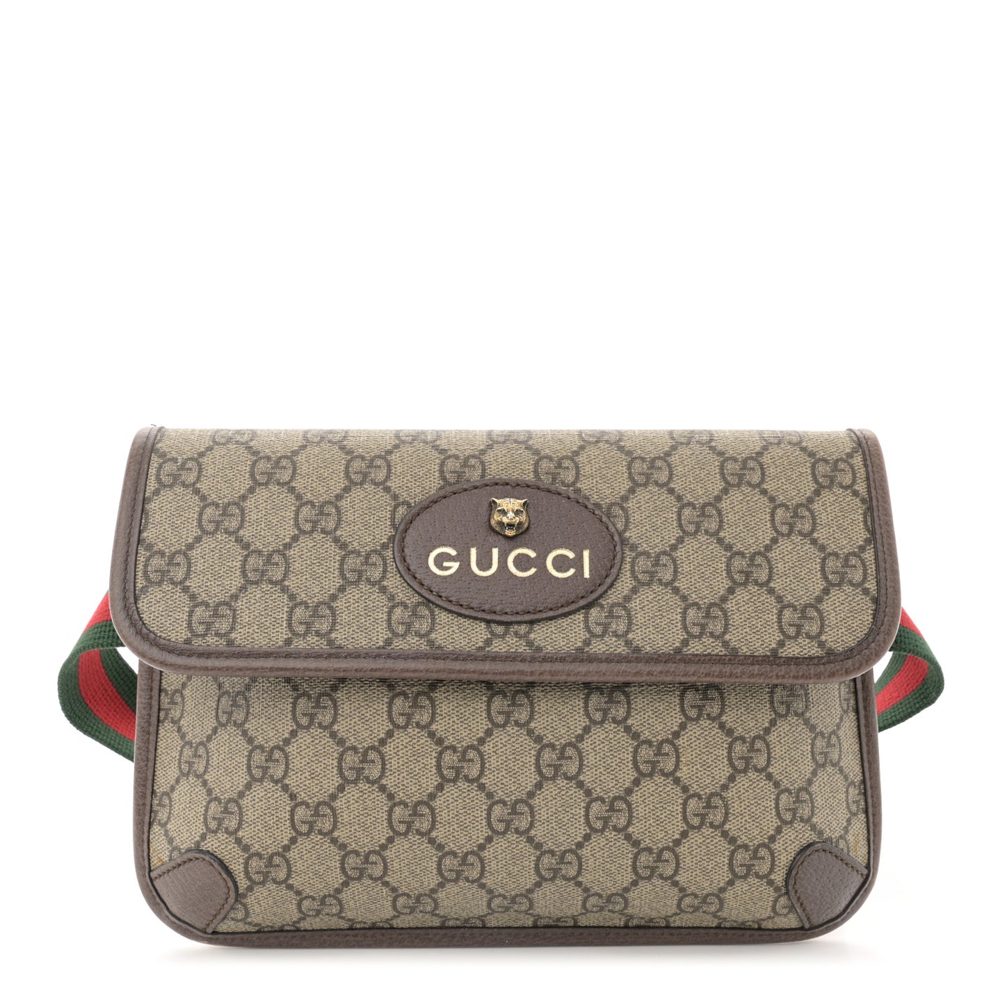GG Supreme Monogram Neo Vintage Web Belt Bag Brown