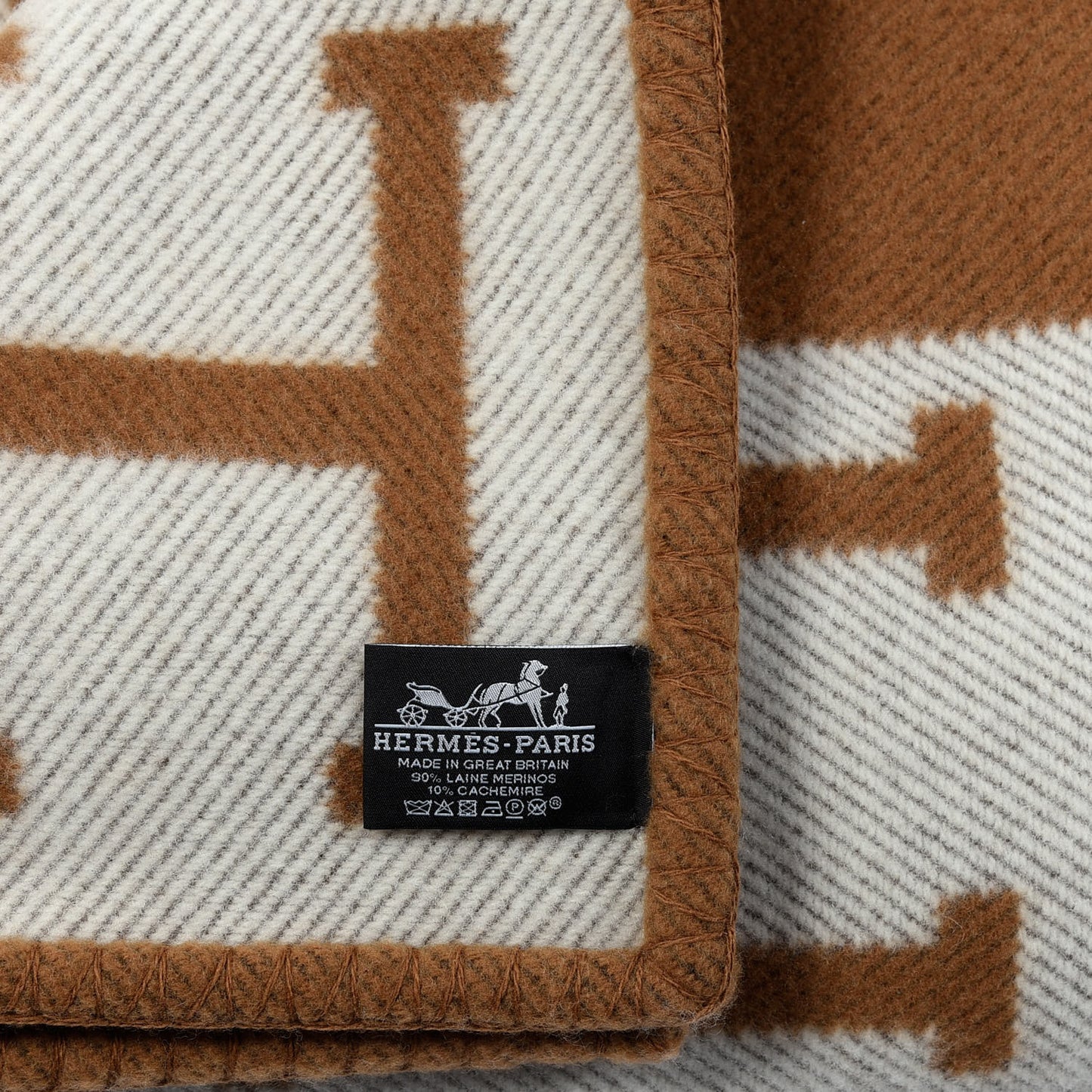 Wool Cashmere Avalon Blanket Ecru Camel