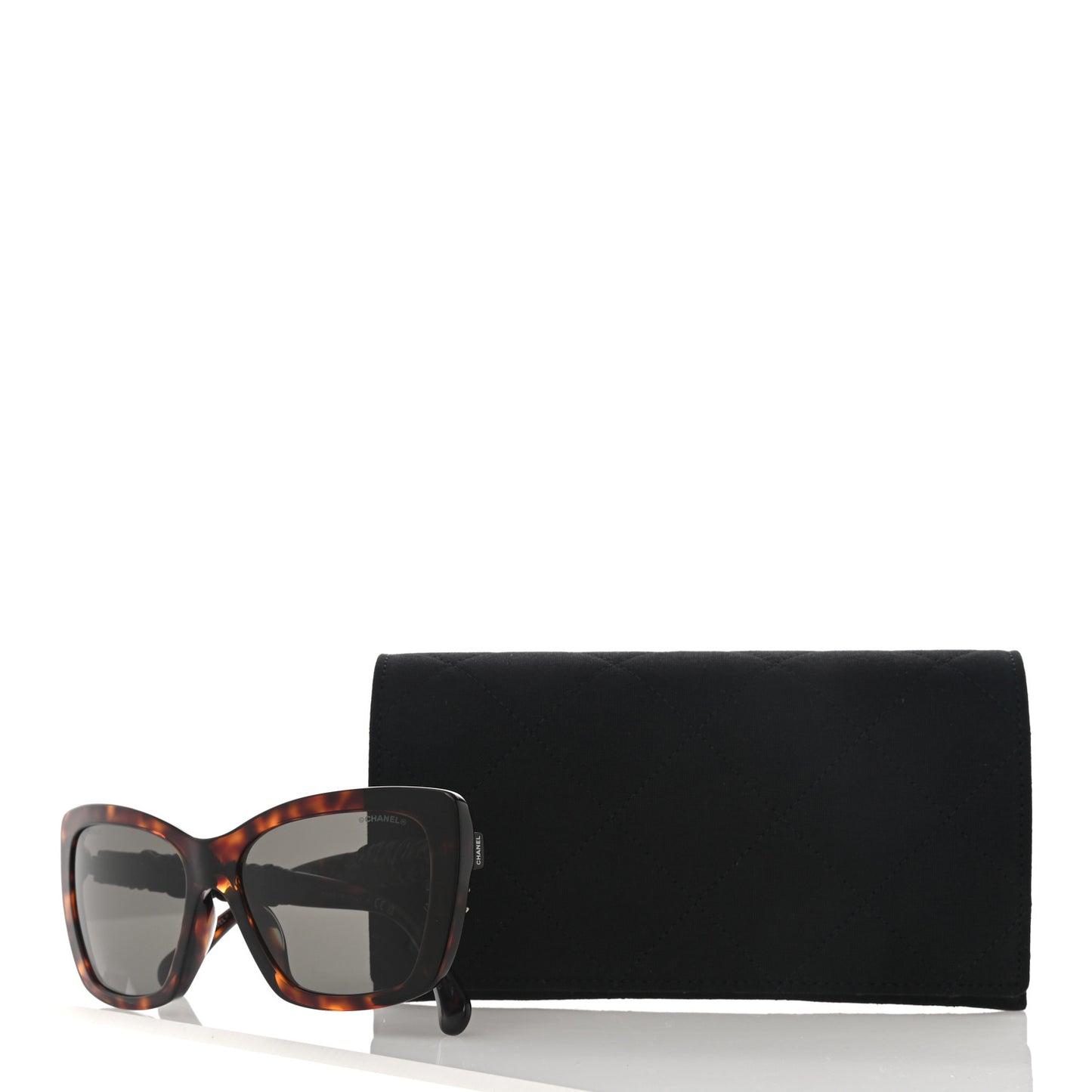 Acetate Calfskin Square Sunglasses 5476-Q Tortoise