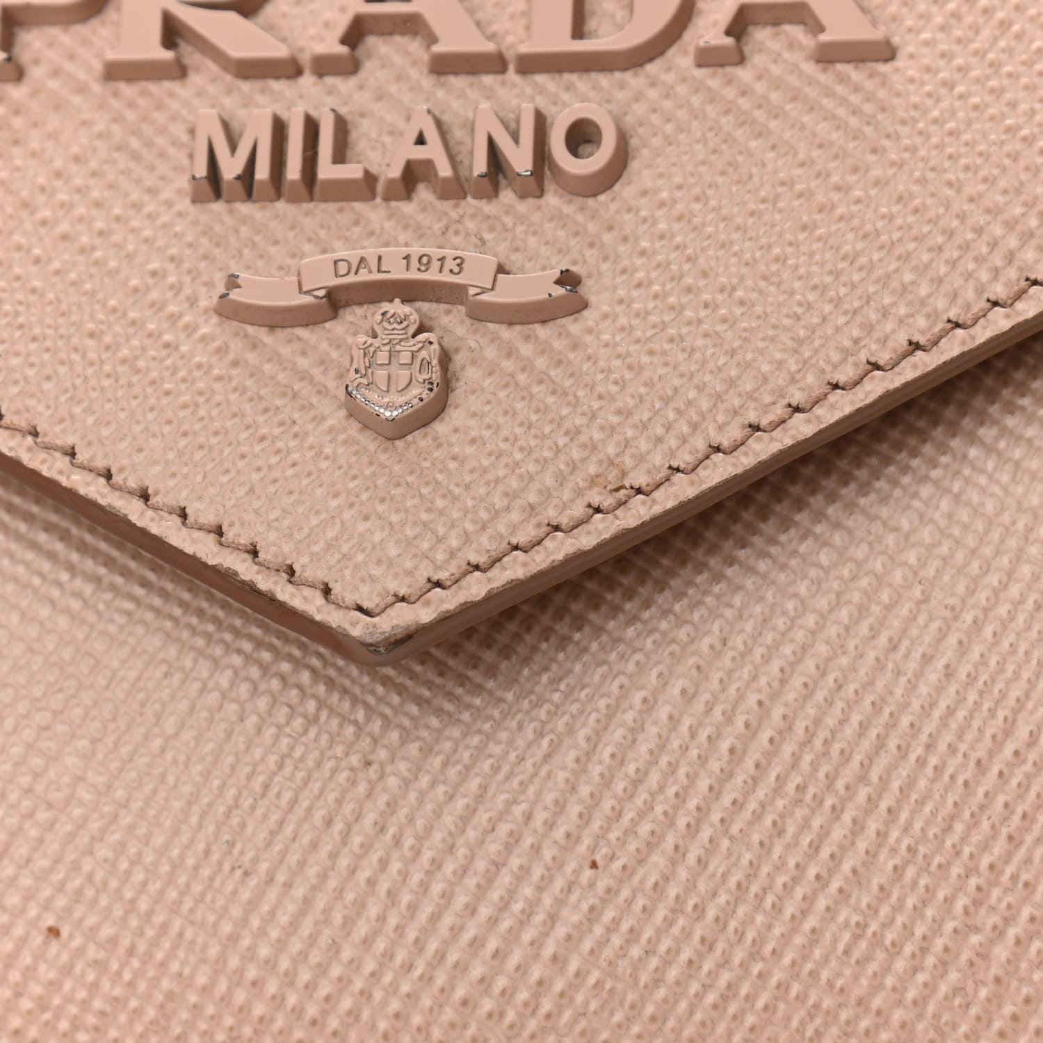 Prada Saffiano Cuir Calfskin Monochrome Envelope Flap Chain Shoulder Bag Cipria 11 of 11