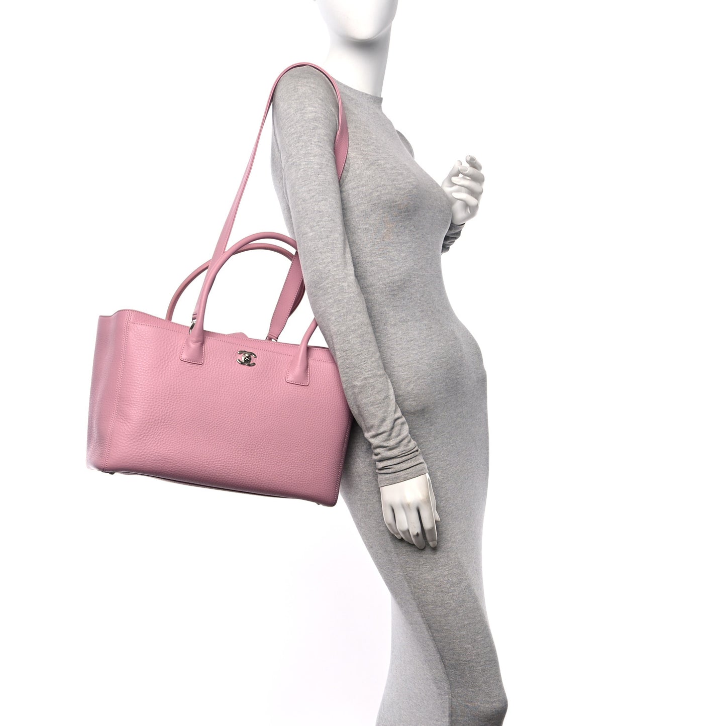 Calfskin Cerf Executive Shopper Tote Pink