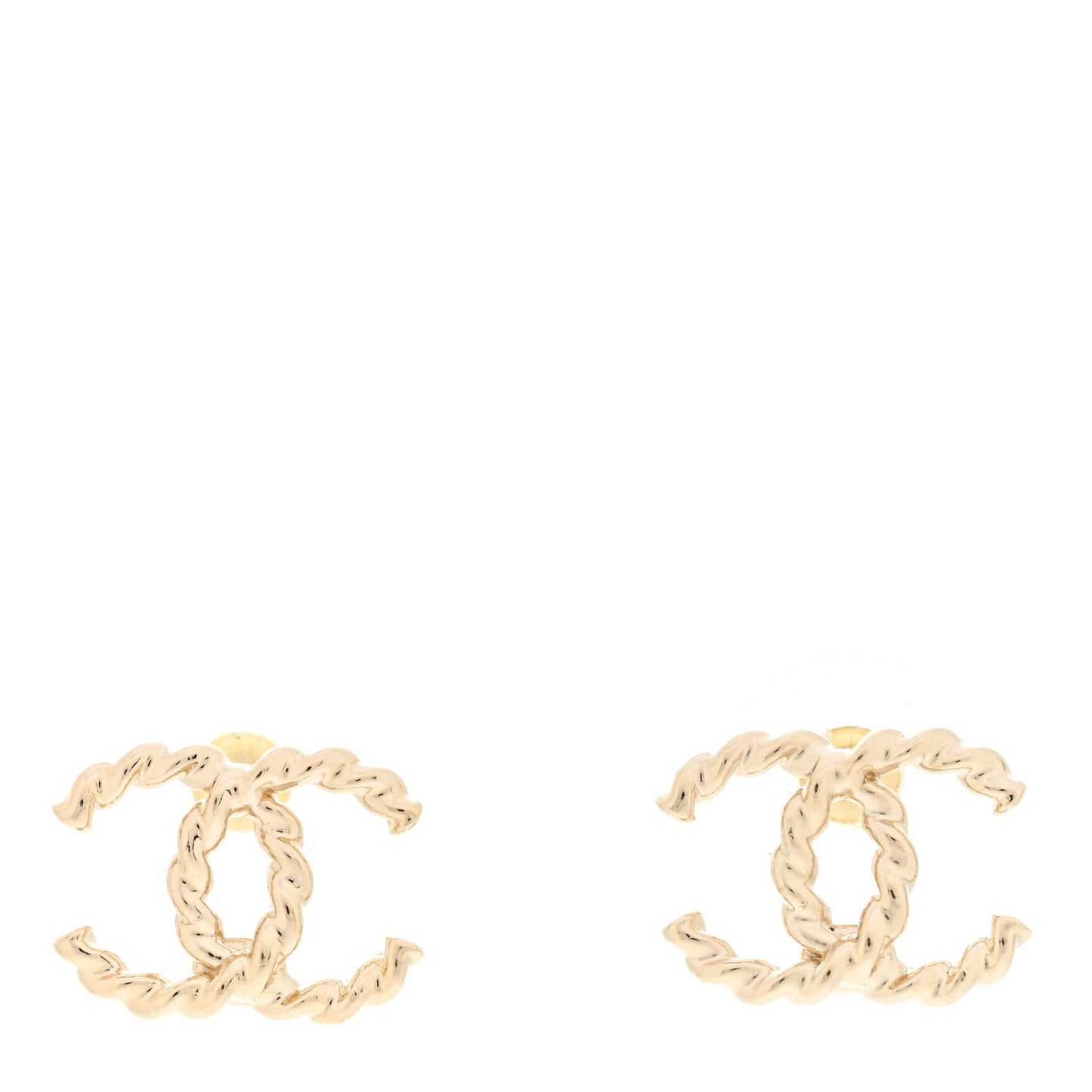 Twisted CC Earrings Light Gold