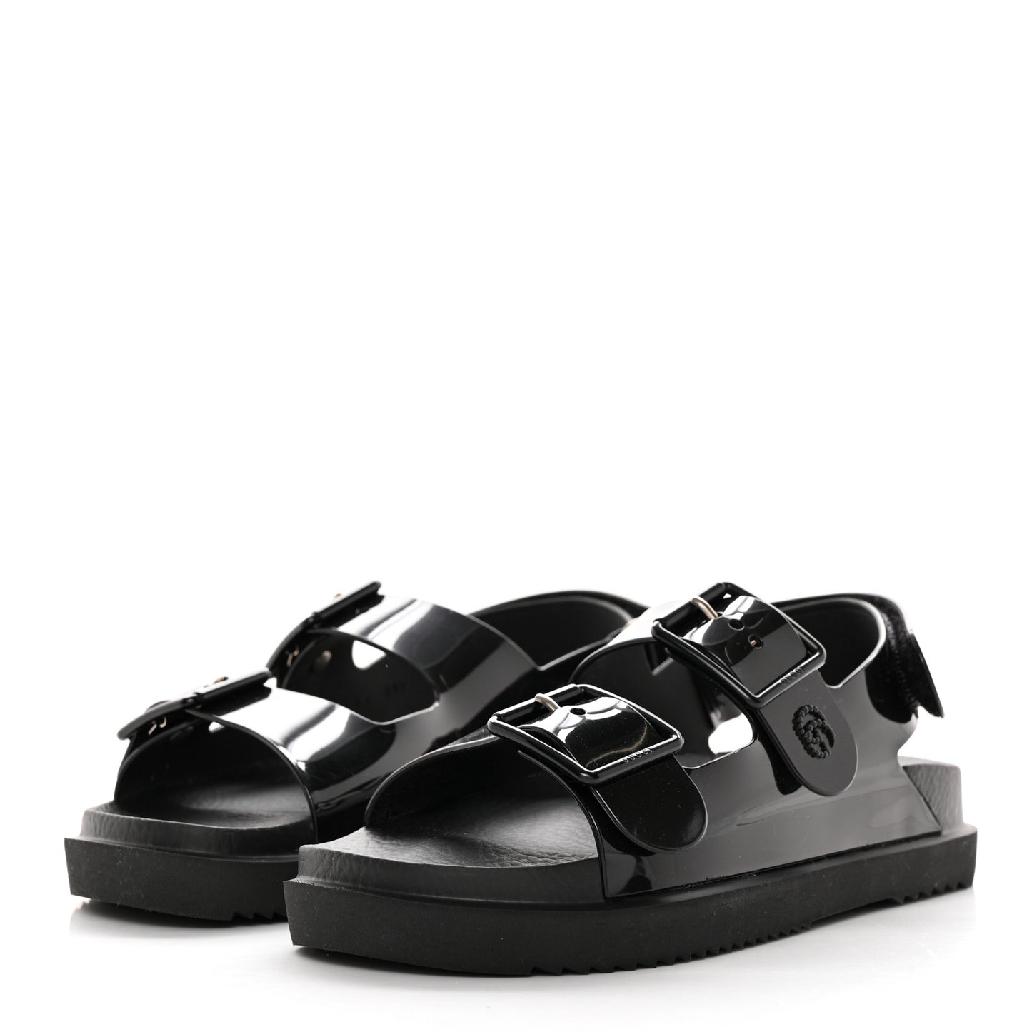 Rubber Mini Double G Womens Isla Dad Sandals 36 Black
