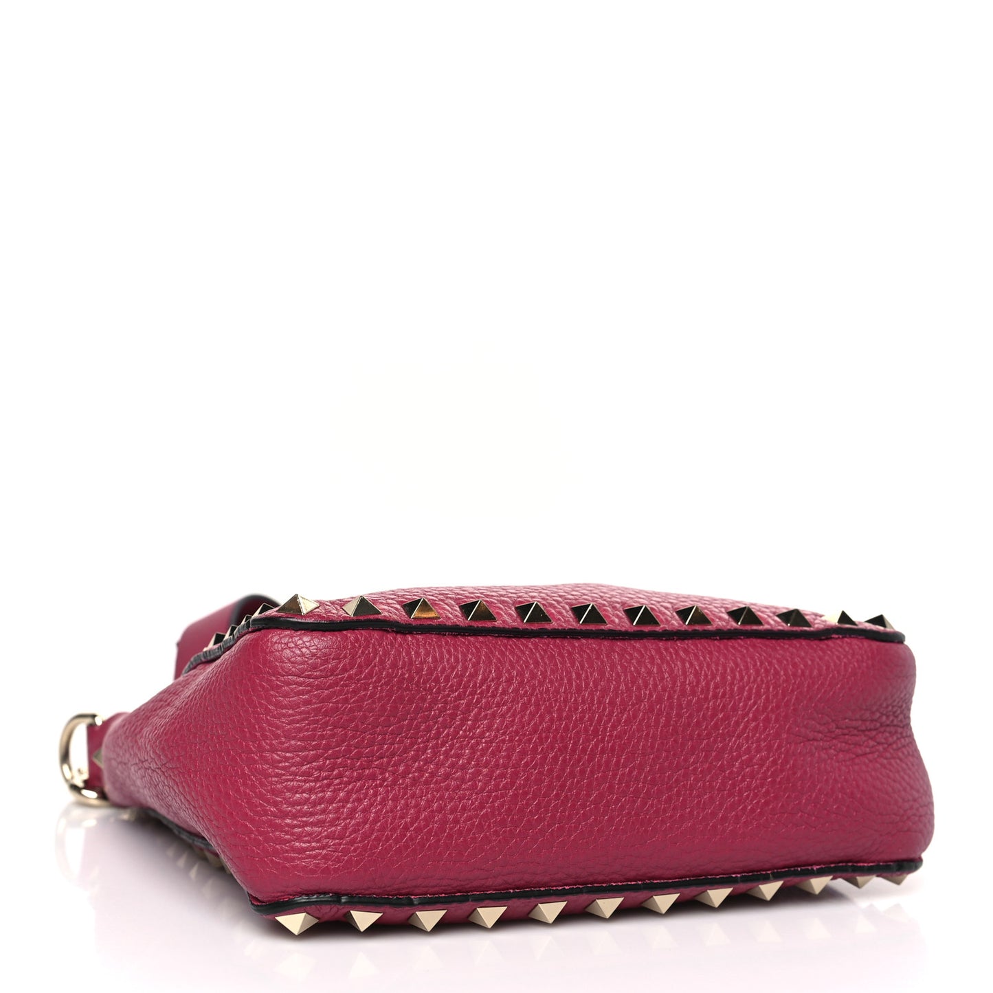 Pebbled Calfskin Mini Rockstud Flip-Lock Messenger Bag Raspberry