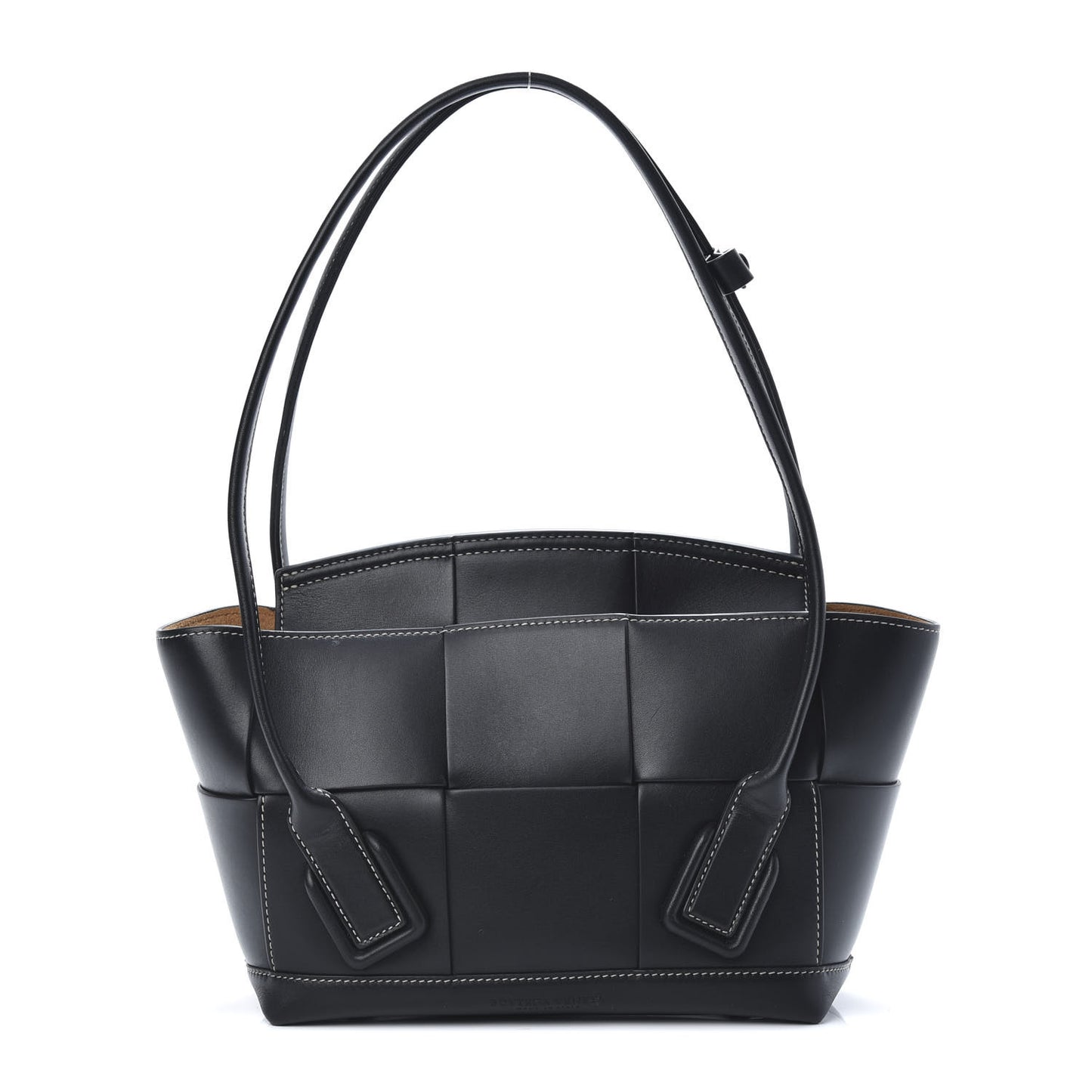 French Calfskin Maxi Intrecciato Small Arco Black