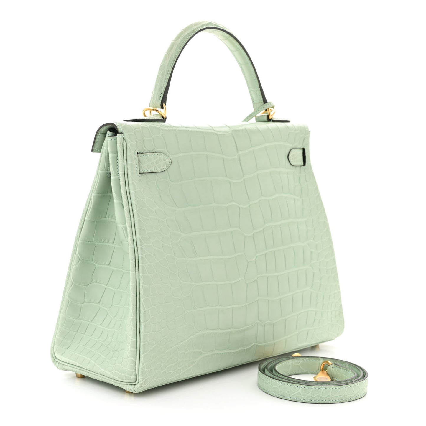 Matte Alligator Kelly Retourne 32 Vert D'eau