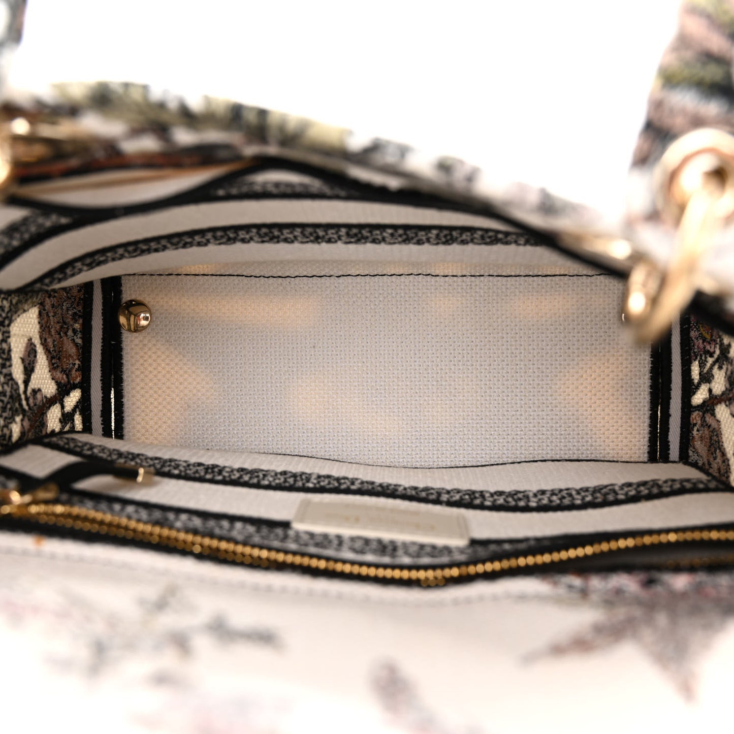 Canvas Embroidered Jardin Botanique Medium Lady D-Lite White Multicolor