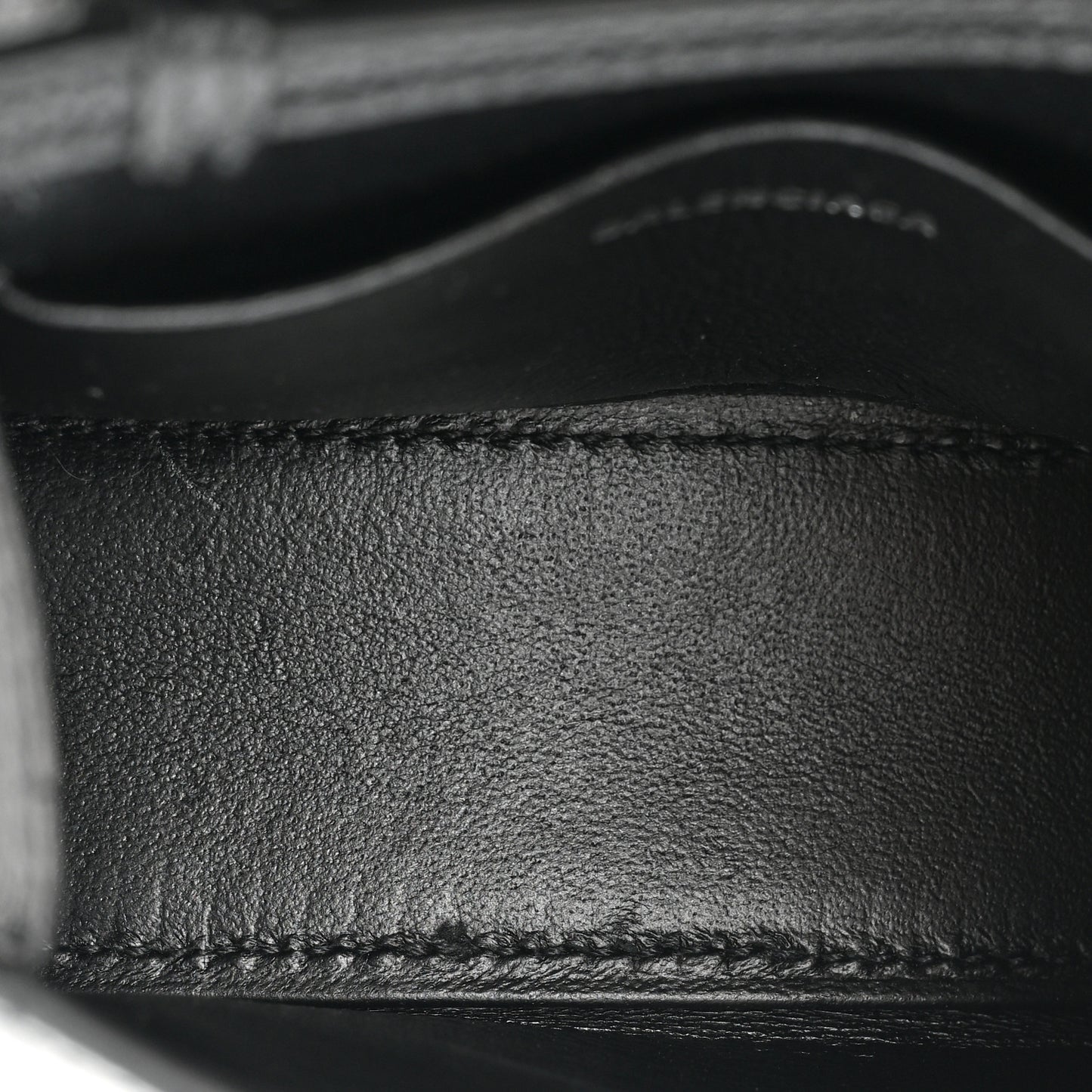 Grained Calfskin Hourglass Top Handle Bag Mini Black