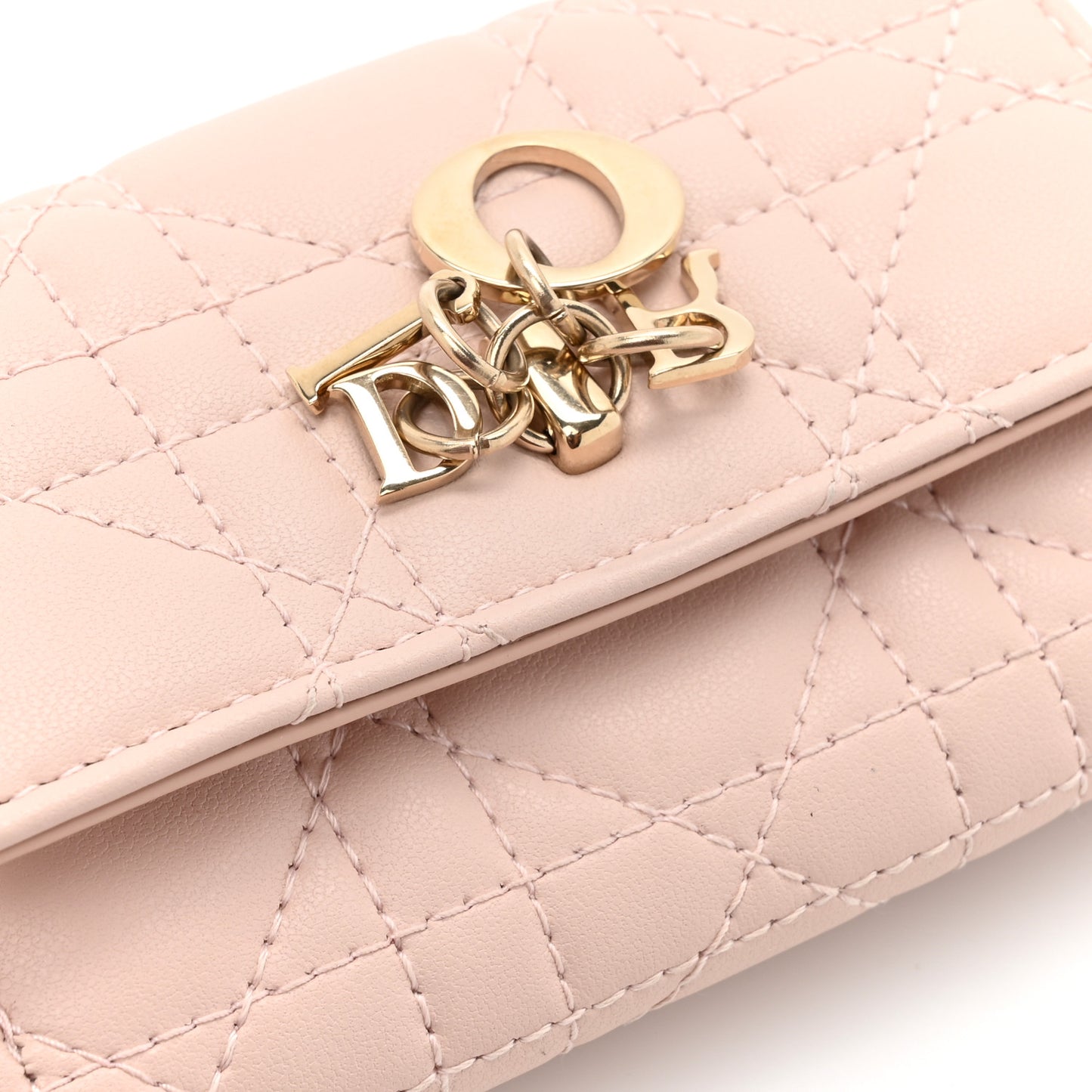 Lambskin Cannage Miss Dior Glycine Wallet Powder Pink