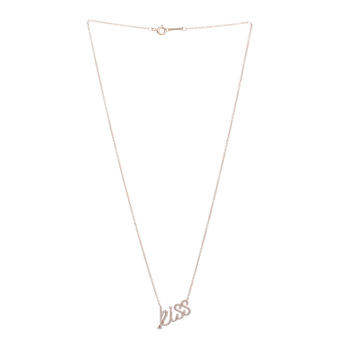 18K Rose Gold Diamond Paloma's Graffiti Kiss Pendant Necklace