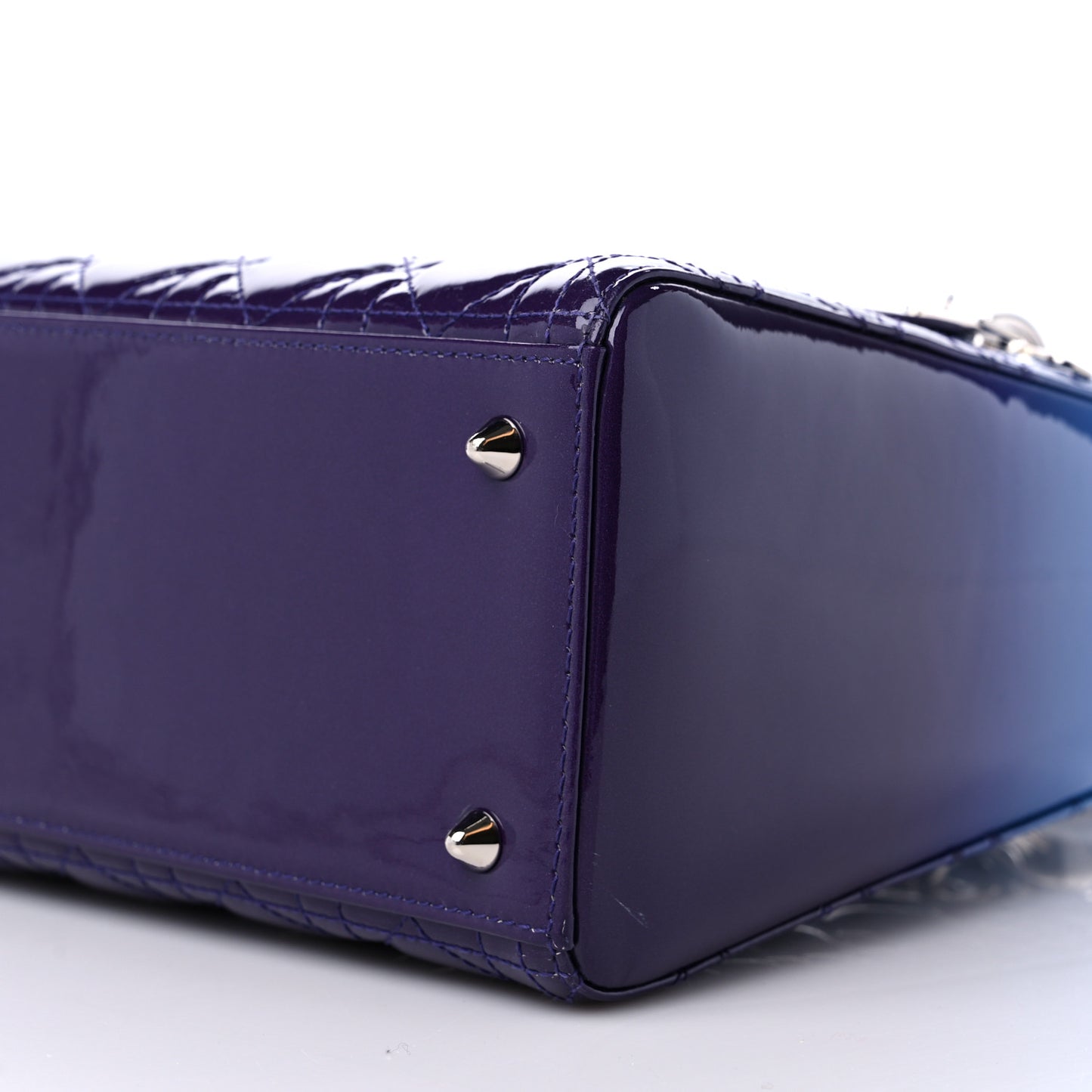 Patent Cannage Gradient Medium Lady Dior Purple Blue