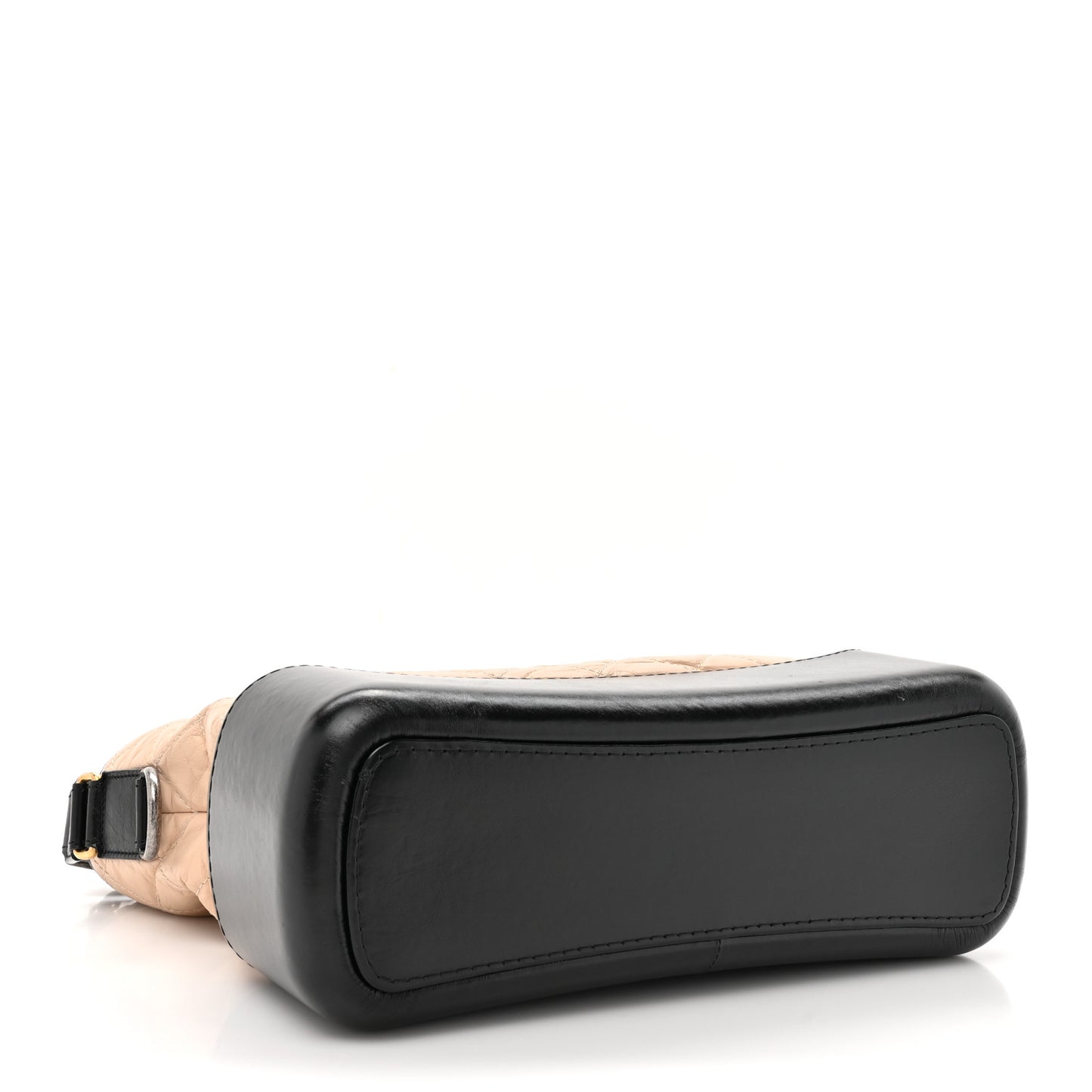 Aged Calfskin Quilted Medium Gabrielle Hobo Beige Black