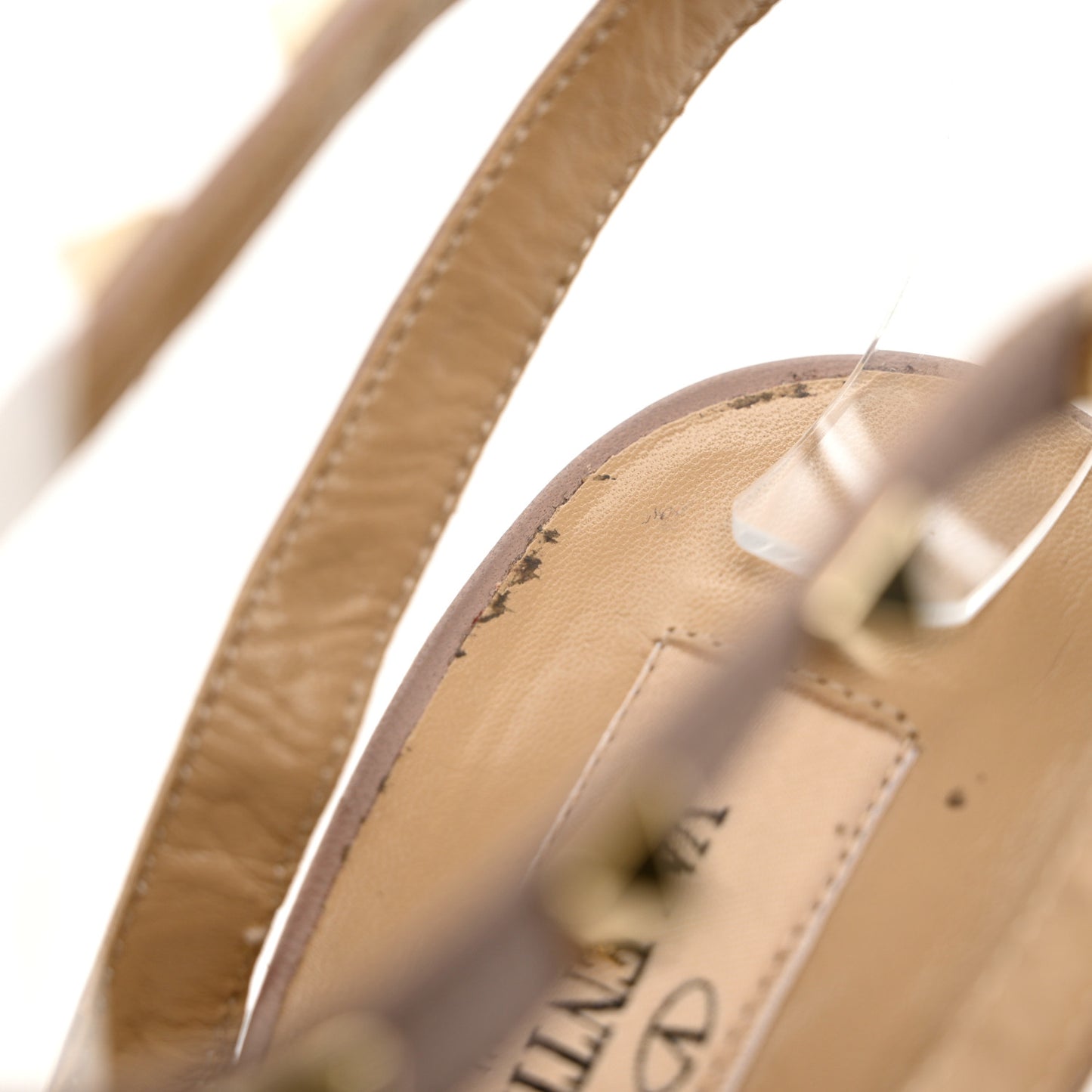 Patent Nappa Rockstud Ankle Strap 100mm Pumps 37 Pink Poudre