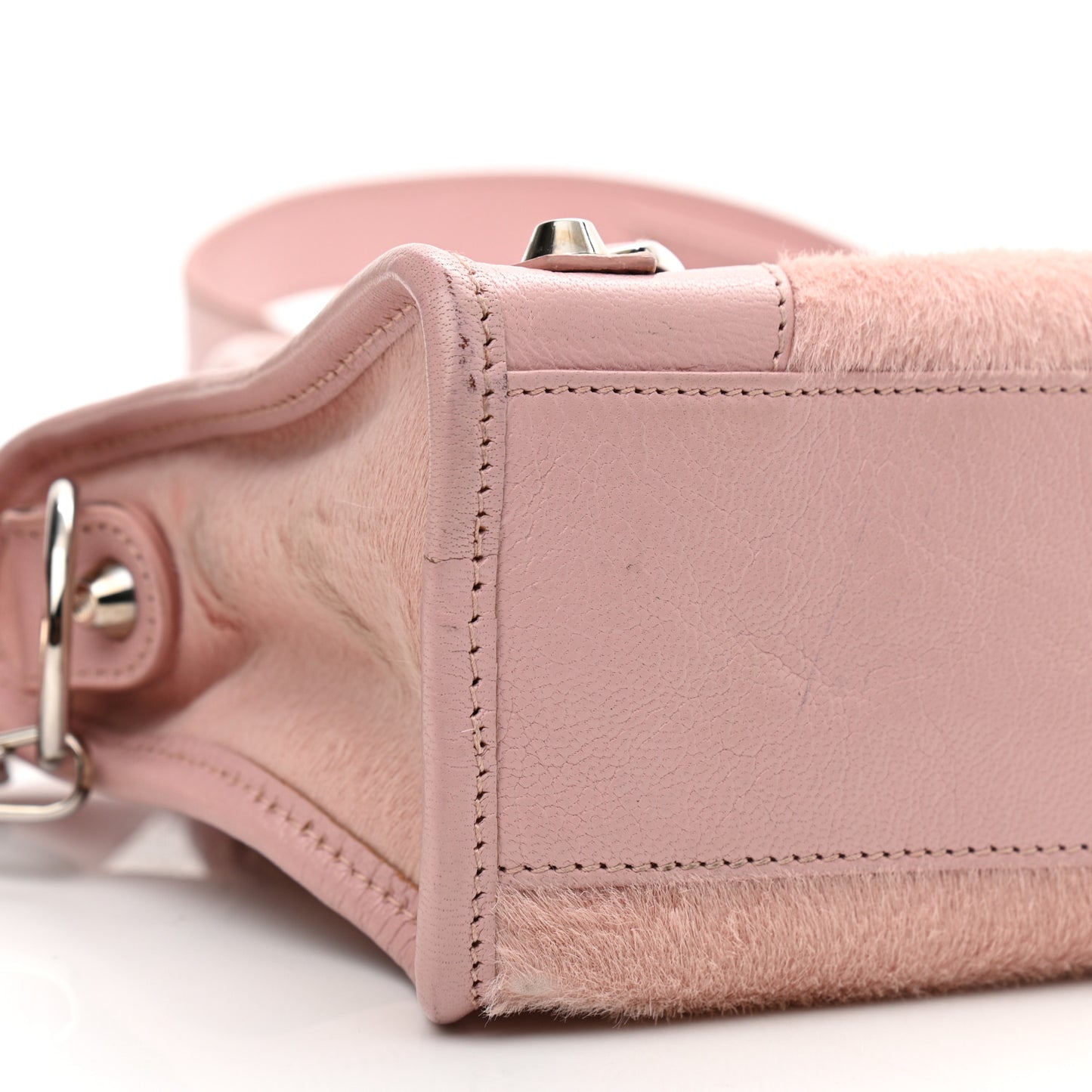 Calf Hair Classic Silver Hardware Mini City Pink