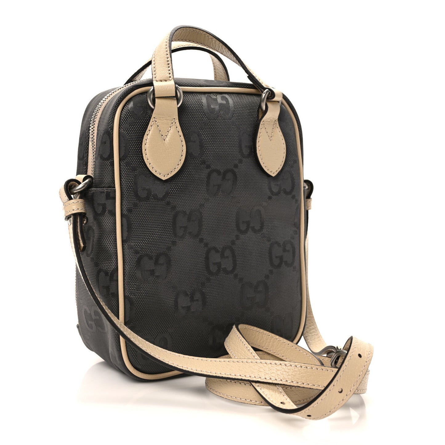 Econyl Nylon Monogram Off The Grid Shoulder Bag Graphite Grey New Plaster