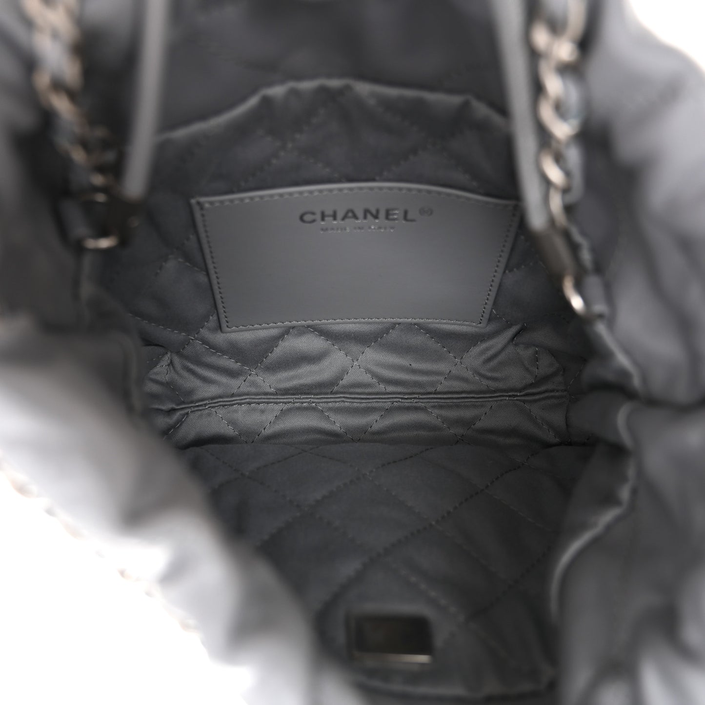 Shiny Calfskin Quilted Mini Chanel 22 Grey