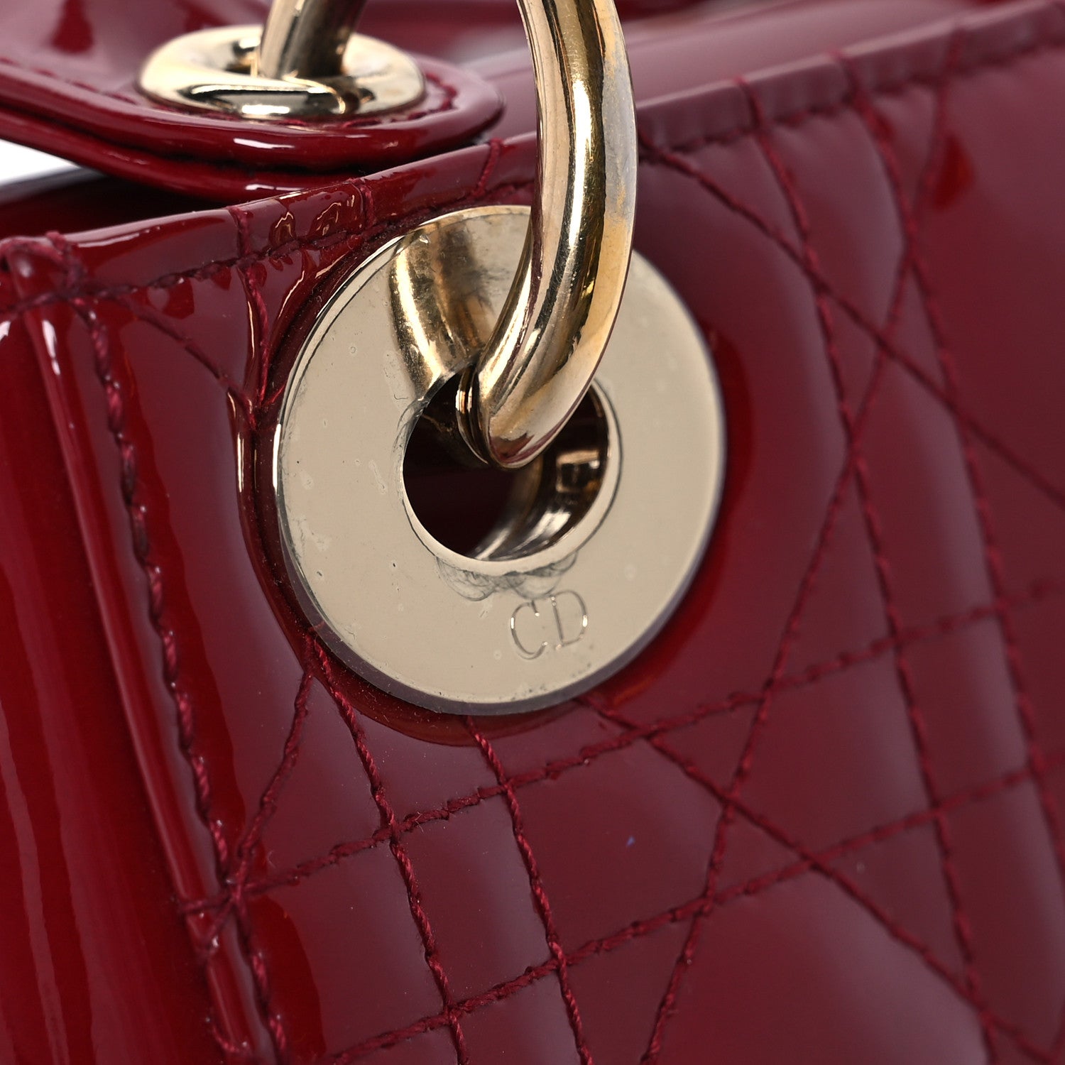 Christian Dior Patent Cannage Mini Lady Dior Red 11 of 12