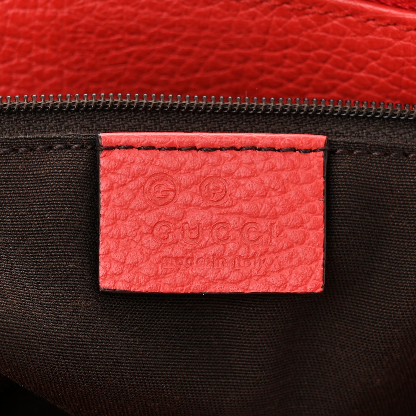 Dollar Calfskin Medium GG Charm Dome Satchel Sporting Red