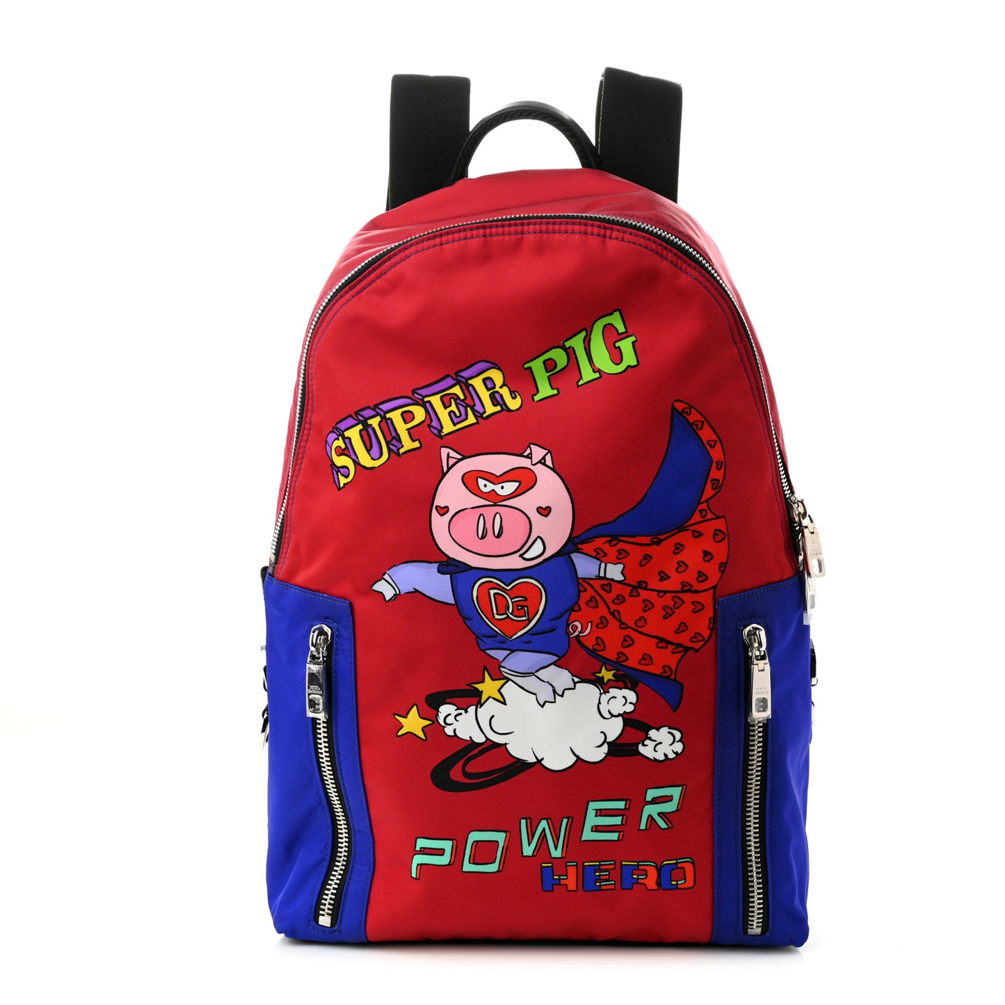 Nylon Super Pig Backpack Red Multicolor