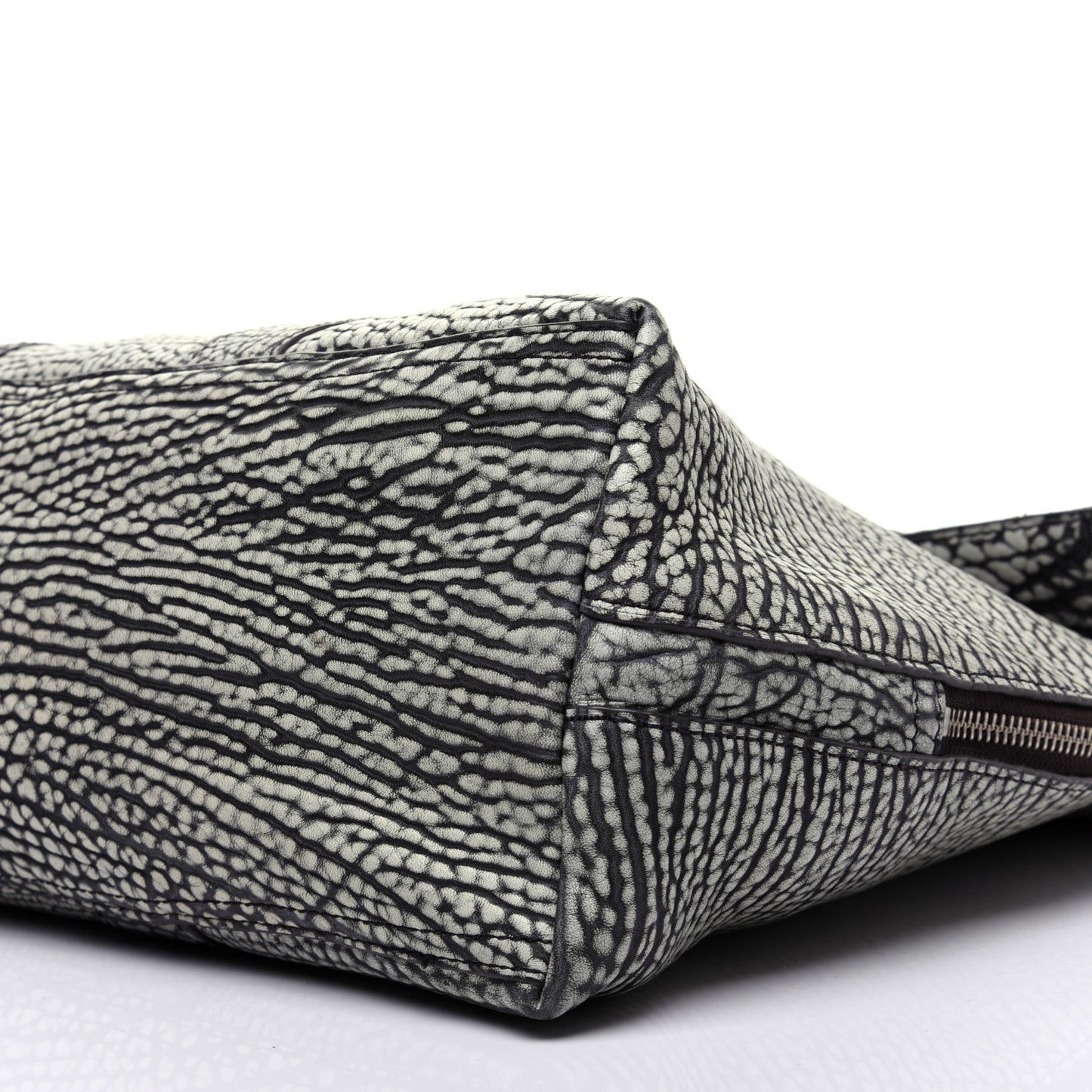 Shark Embossed Calfskin 31 Hour Bag Black Cream