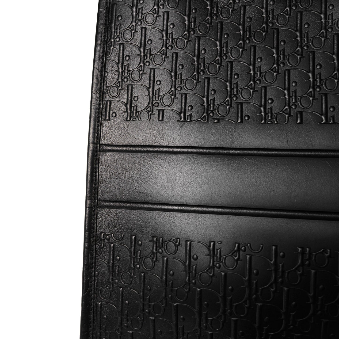 Oblique Calfskin Embossed Large Book Tote Black