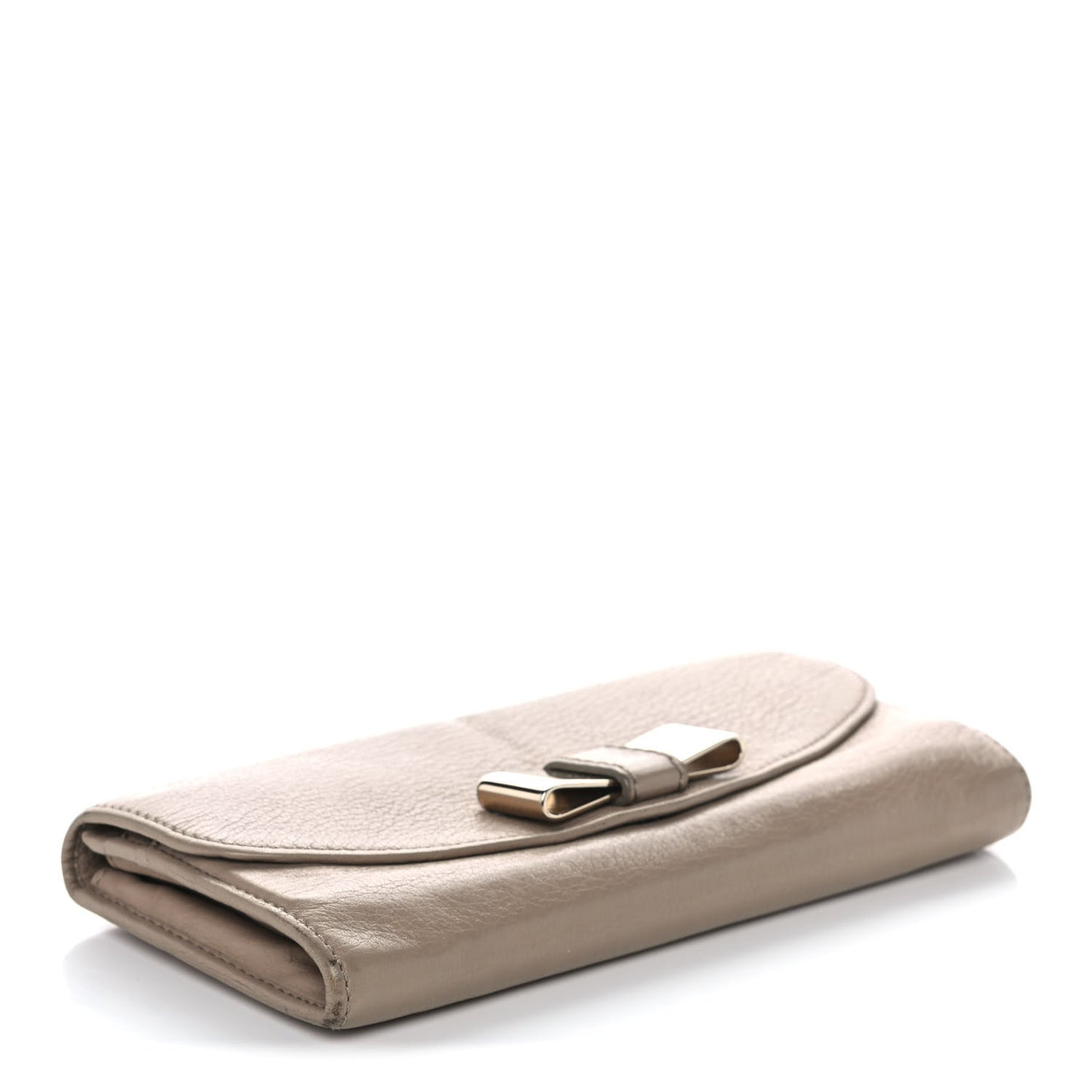 Calfskin Lily Continental Wallet Grey