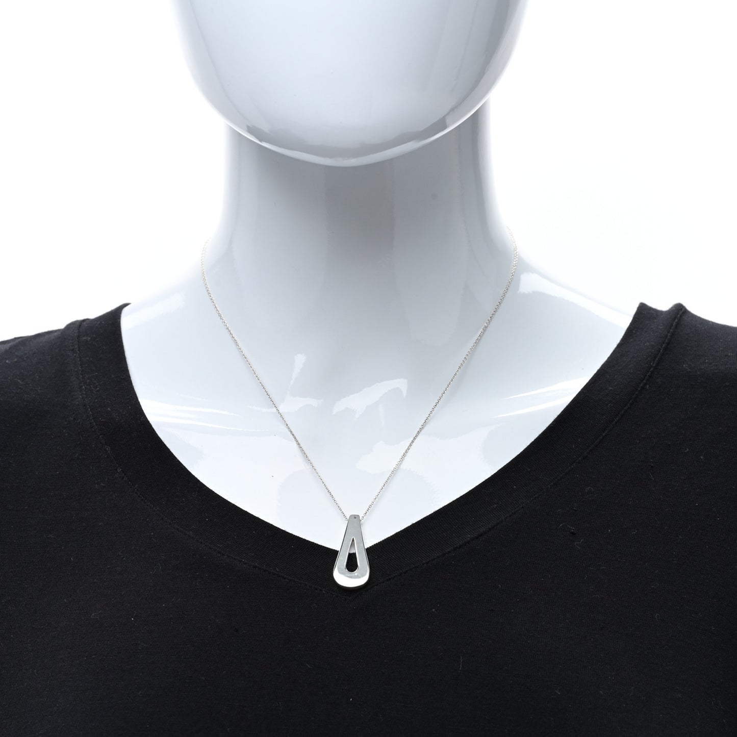 Sterling Silver Blue Sapphire Loop Pendant Necklace