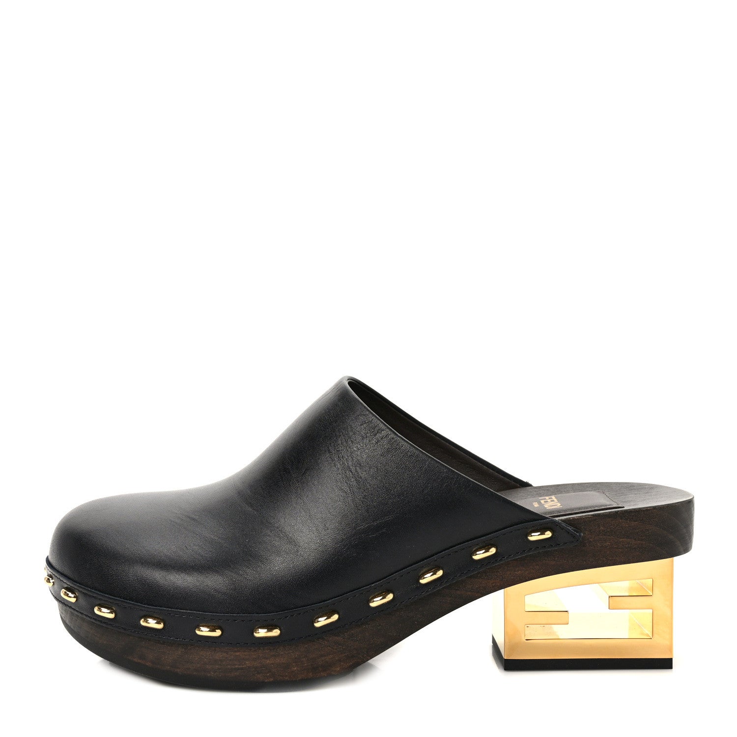 Fendi Vitello Baguette 25/60mm Clogs 40 Black 1 of 8