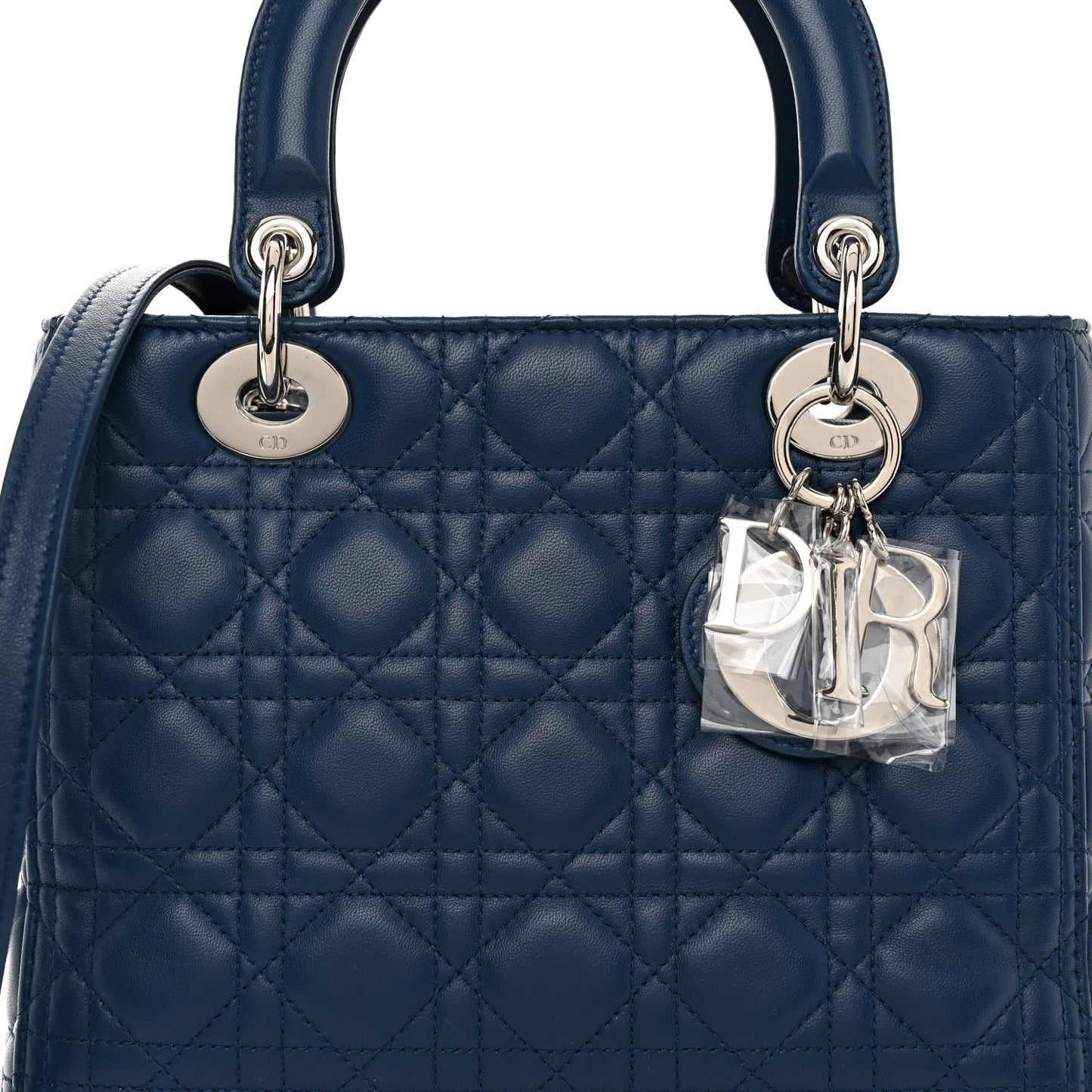 Lambskin Cannage Medium Lady Dior Blue