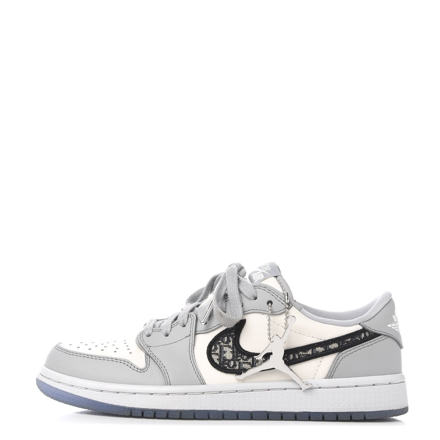 X NIKE AIR JORDAN Calfskin Mens Oblique Low Sneakers 39 Beige White