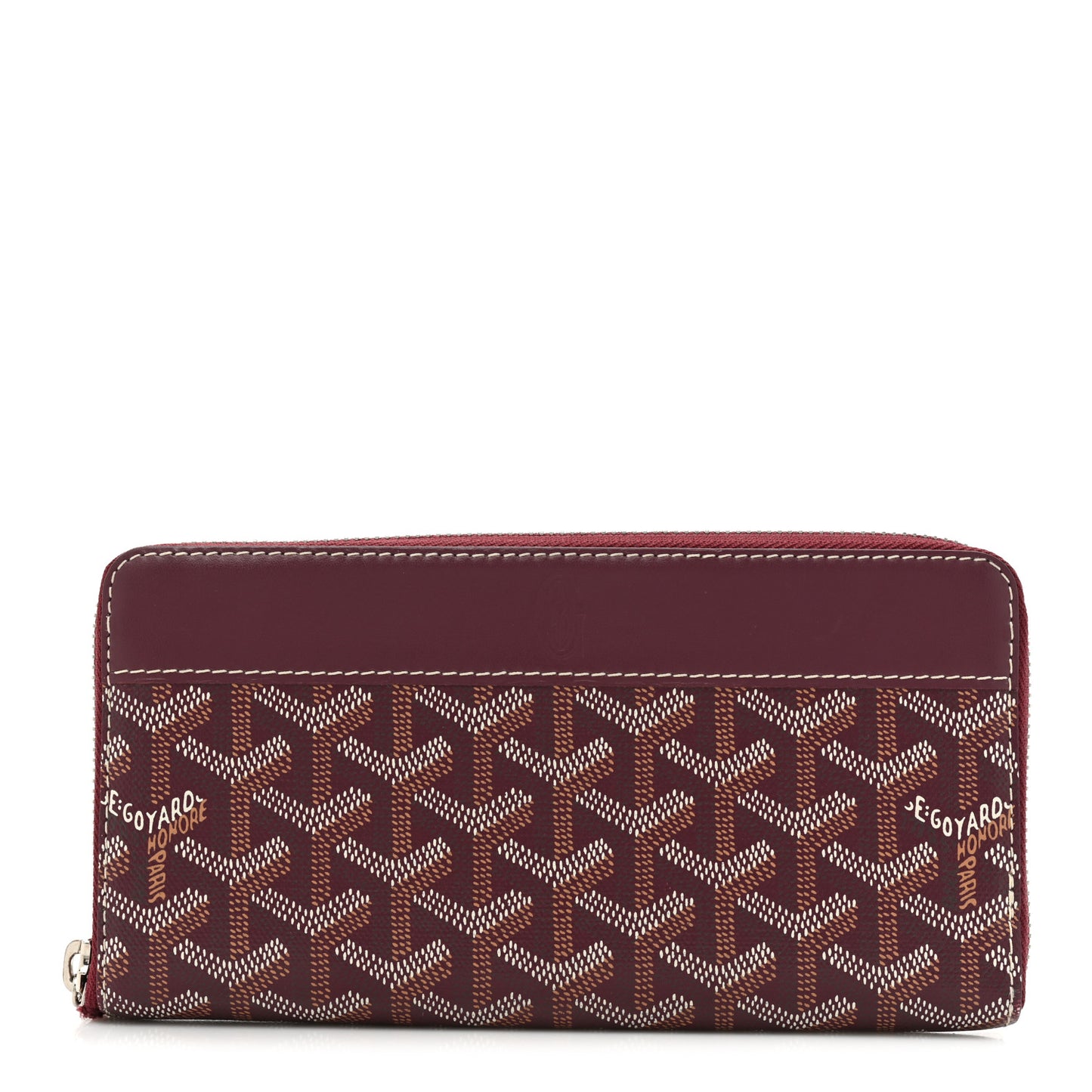 Goyardine Matignon Zip Around GM Wallet Burgundy