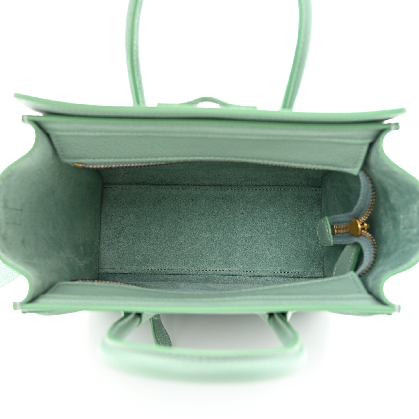 Drummed Calfskin Nano Luggage Celadon