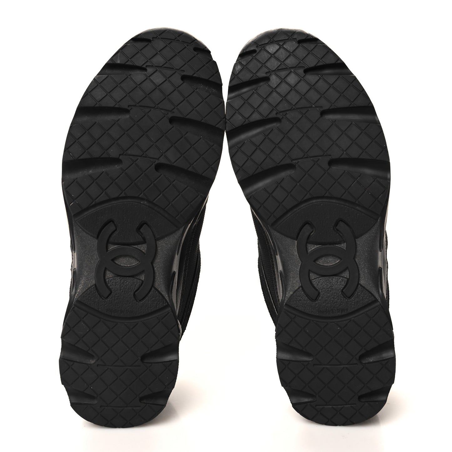 Toile Suede Calfskin CC Sneakers 35 Black