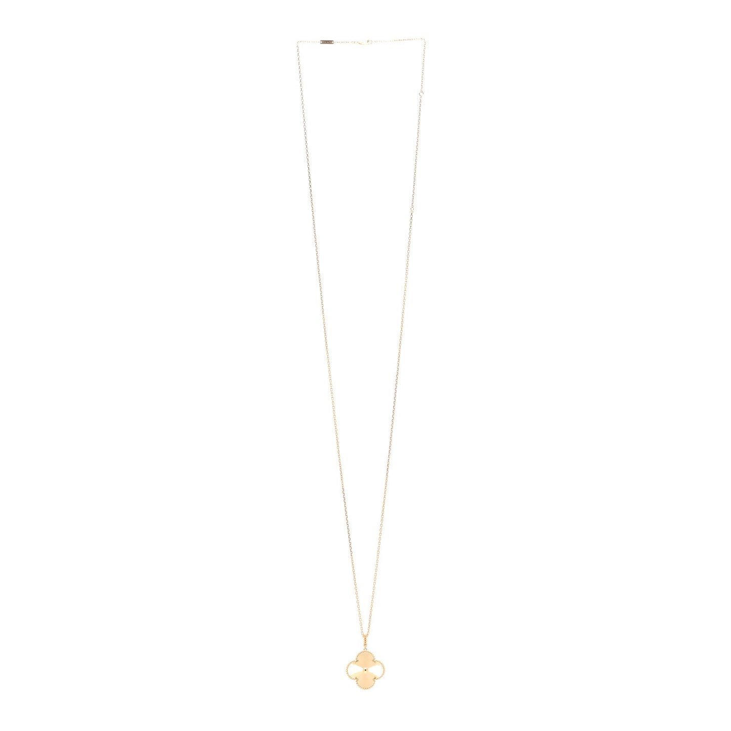 18K Yellow Gold Guilloche Magic Alhambra Long Necklace