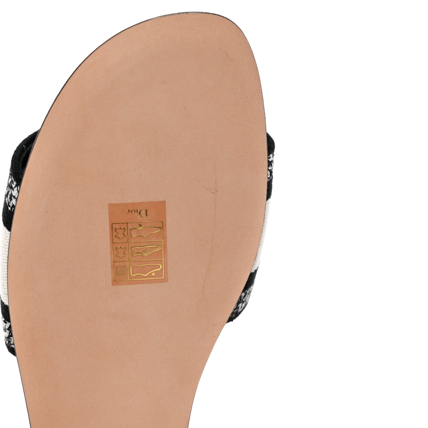 Canvas Plan de Paris Embroidered Dway Flat Slide Sandals 40.5 Off White Black