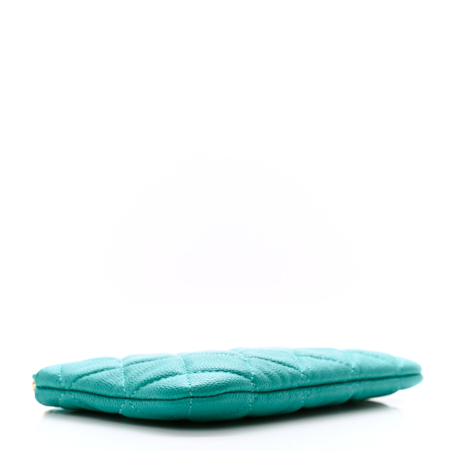 Caviar Quilted Small Cosmetic Case Turquoise