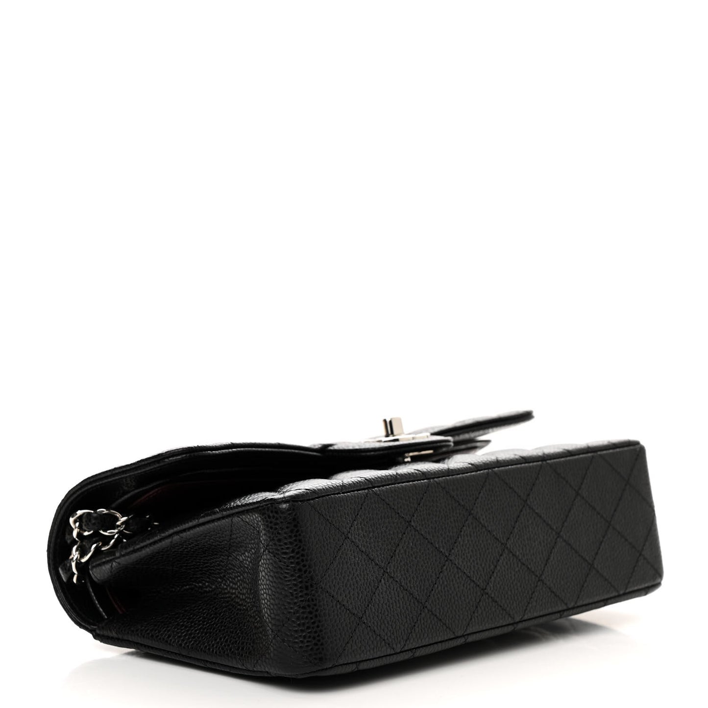 Caviar Quilted Small Double Flap Black